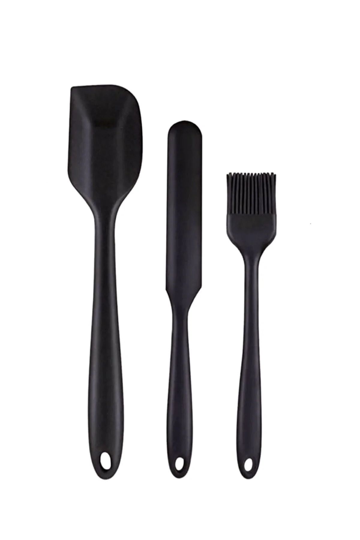 teknotrust 3'lü silikon spatula seti, pasta, yumurta fırçası, dayanıklı ve kullanışlı.