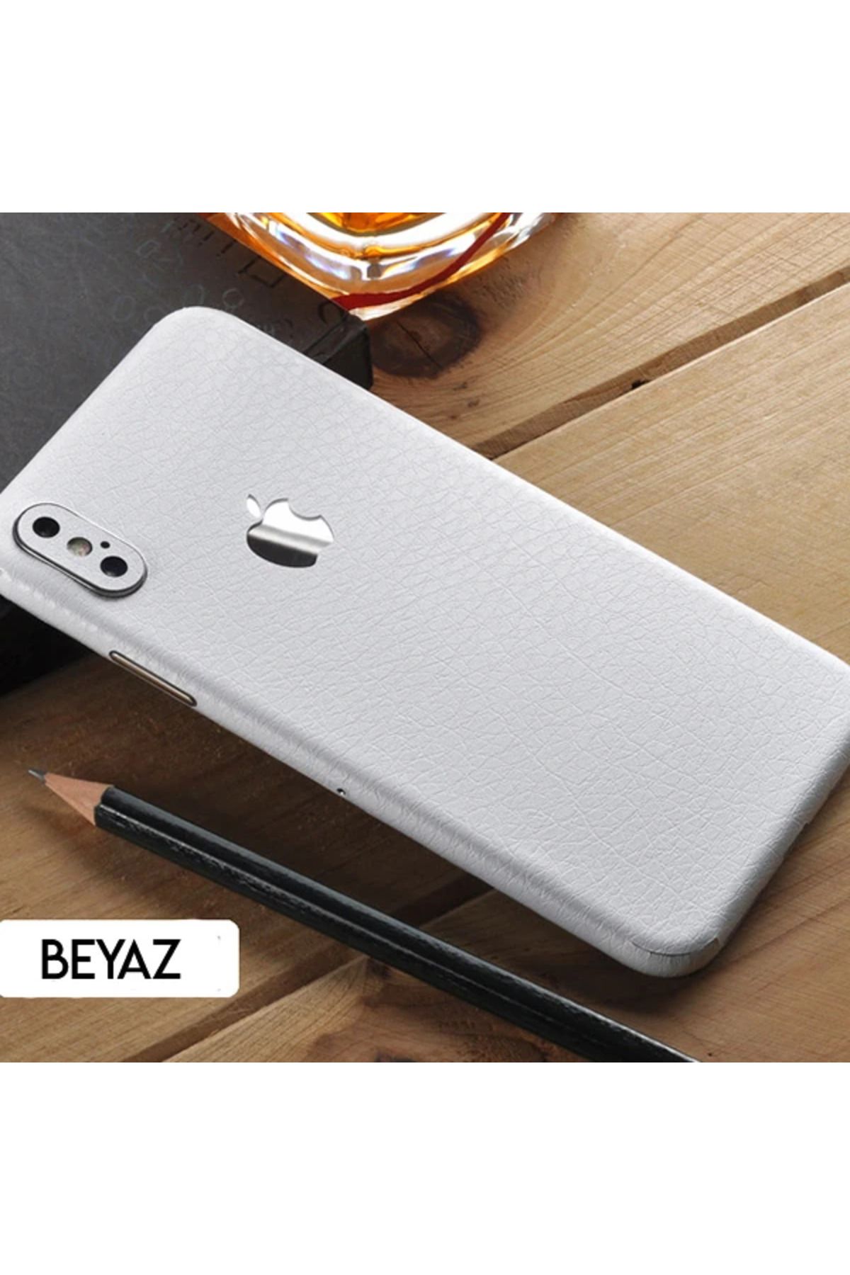Marsilyan İPhone XR 6.1 Deri Dokulu Arka Yan Kaplama Sticker-(5775) - MCT3250-9246