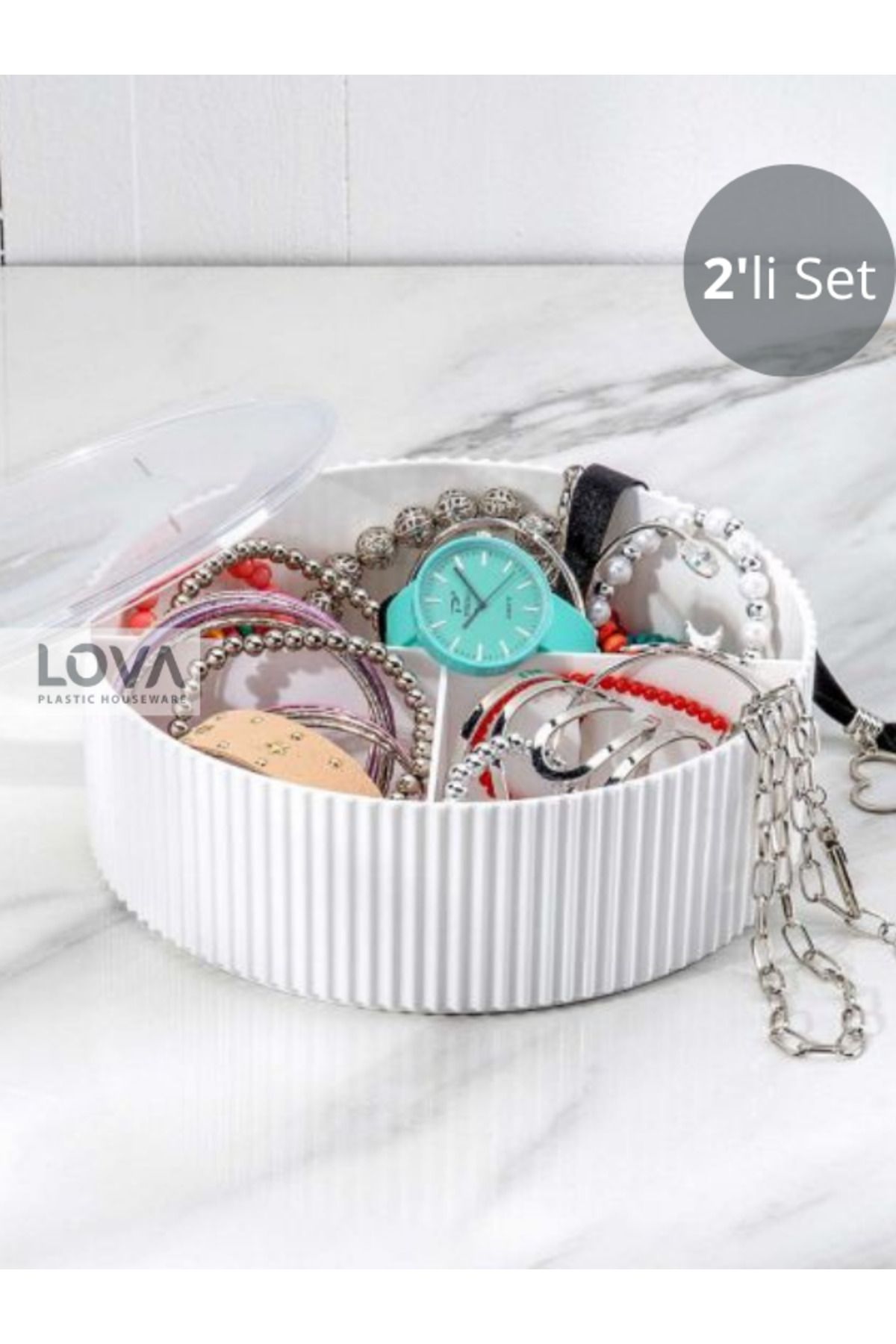 Lova Kapaklı 3 Bölmeli Çok Amaçlı Düzenleyici (2 Adet)