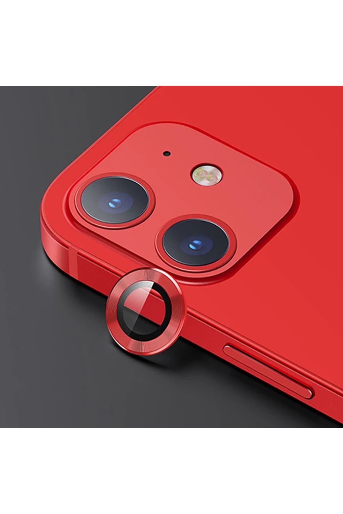 Lokal Marketing USAMS İPhone 12 - 12 Mini 3D Metal Çerçeveli Kamera Lens Koruyucu-(5775) - LKM4089-5142