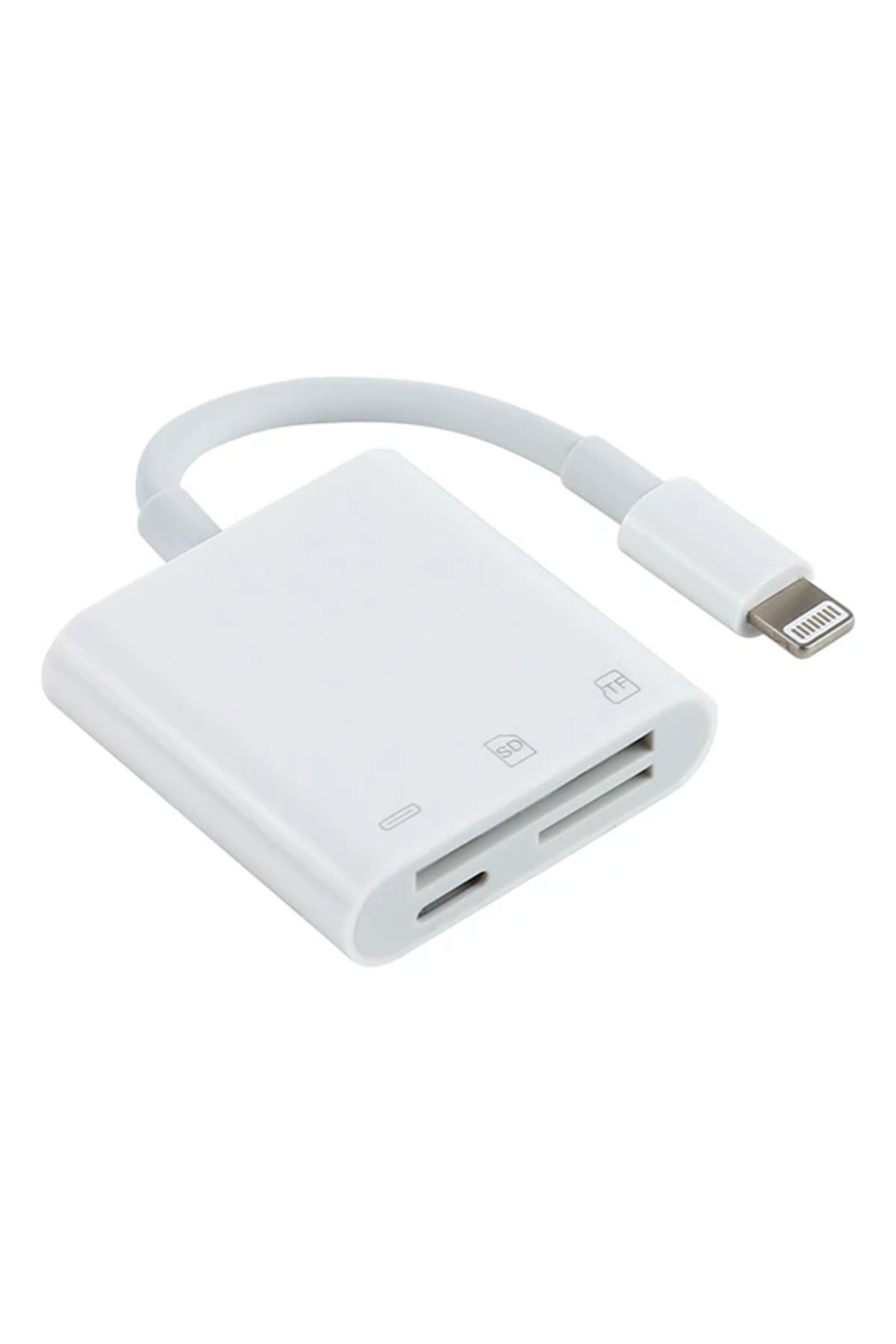gizmurstore ALLY NK-101Y Pro 3 İn 1 İPhone Lightning to SD-TF Çevirici Adaptör-(5775) - GMS6919-6999
