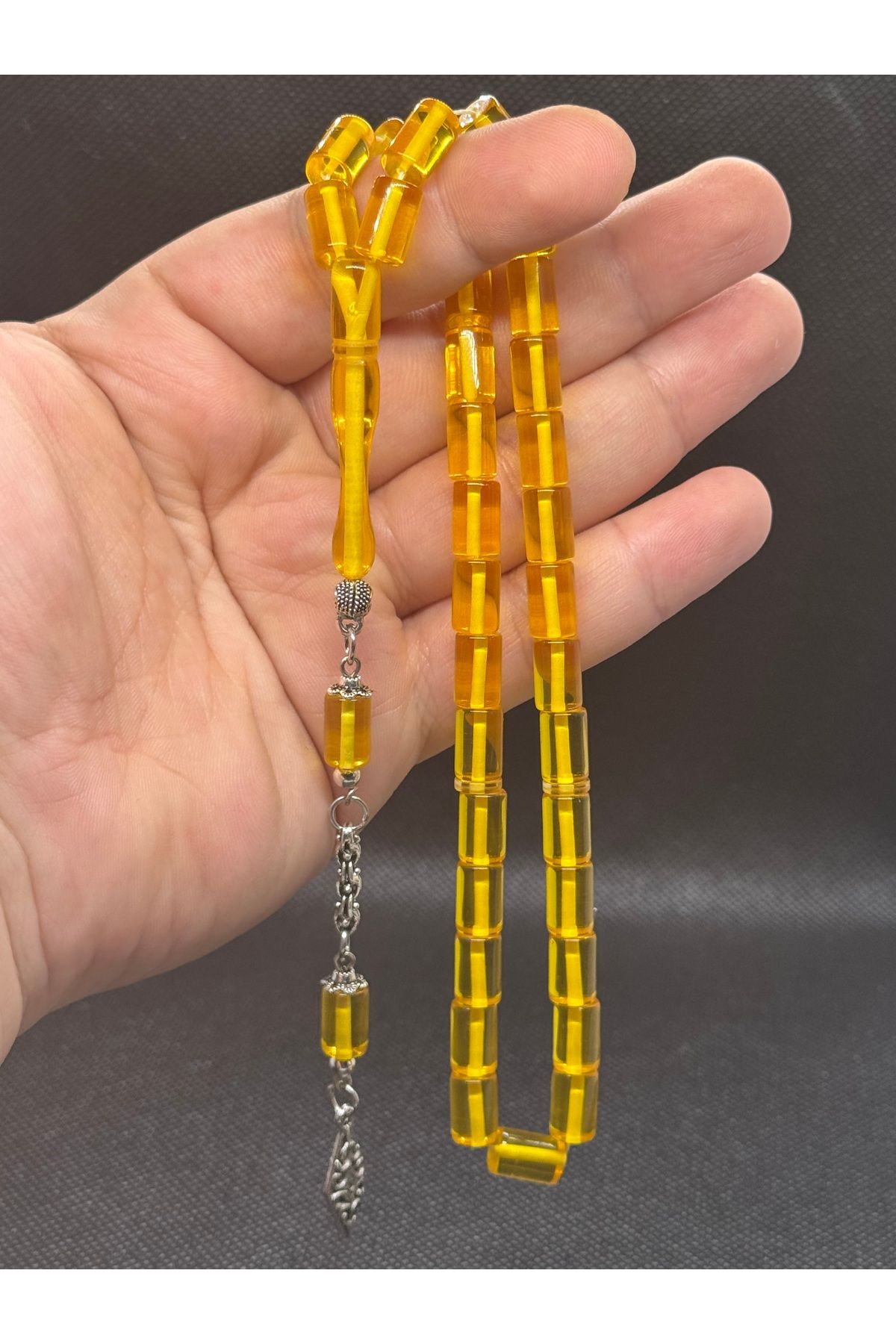EnazStore Sarı Renk Uçak Camı Tesbih Kesme Model