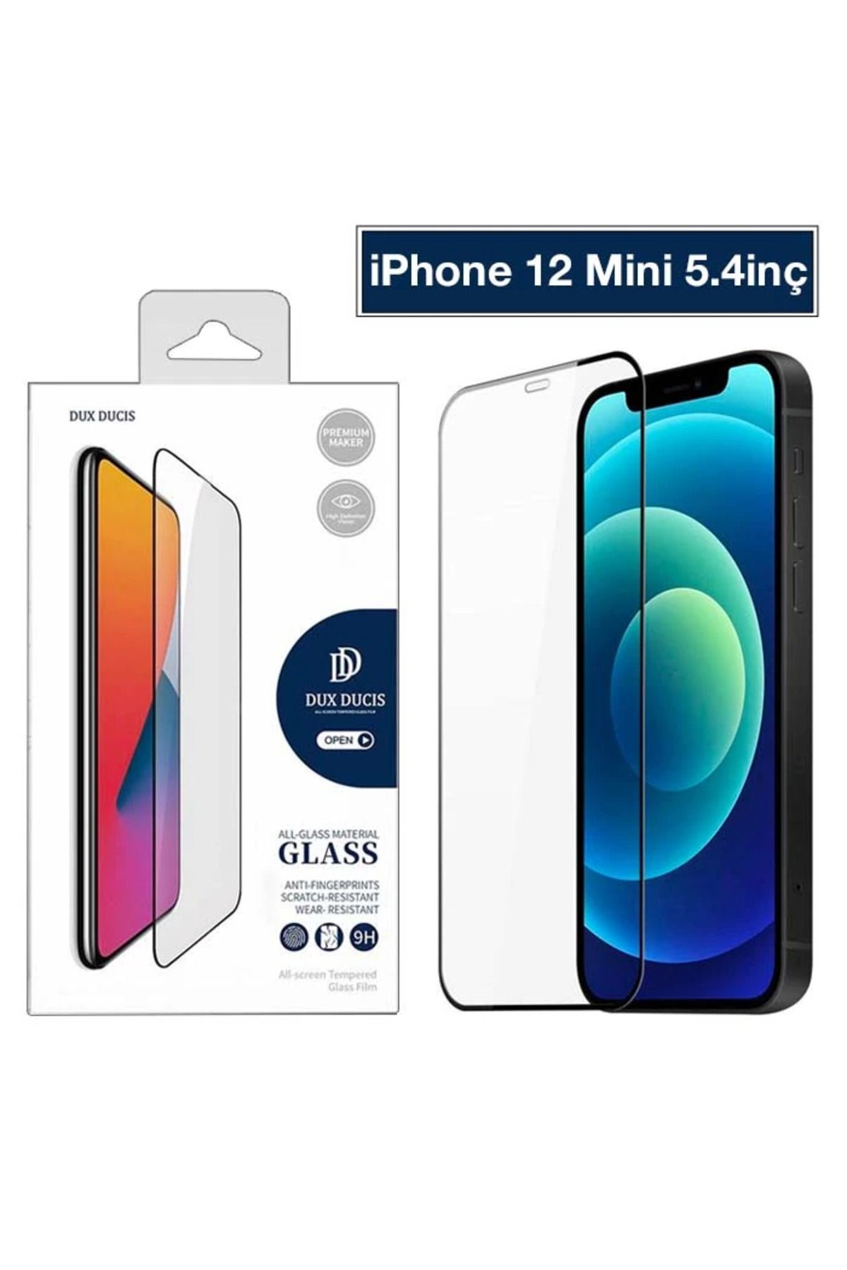 Marsilyan Dux Ducis iPhone 12 Mini 5.4 Tempered Cam Ekran Koruyucu 10D Full Kaplama-(5775) - MCT5725-9724
