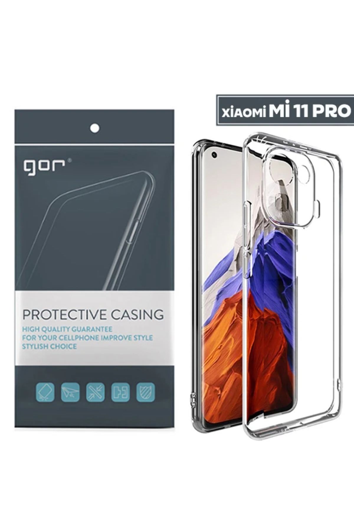 demila GOR Xiaomi Mi 11 Pro Kılıf Kamera Korumalı Şeffaf Silikon Kılıf-(5775) - MLA7767-7278