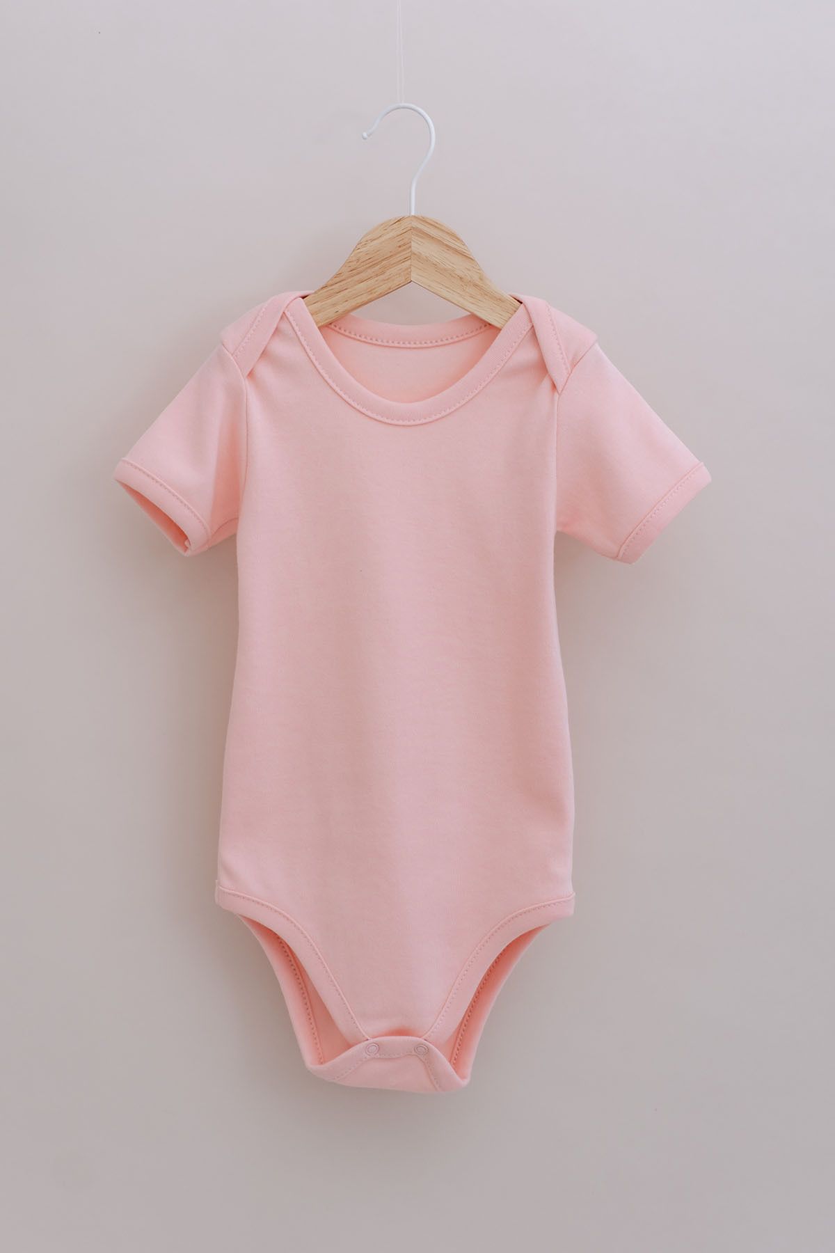 Tuğba Kuğu Kısa Kollu Bebek Body - Pureline Series - Pembe