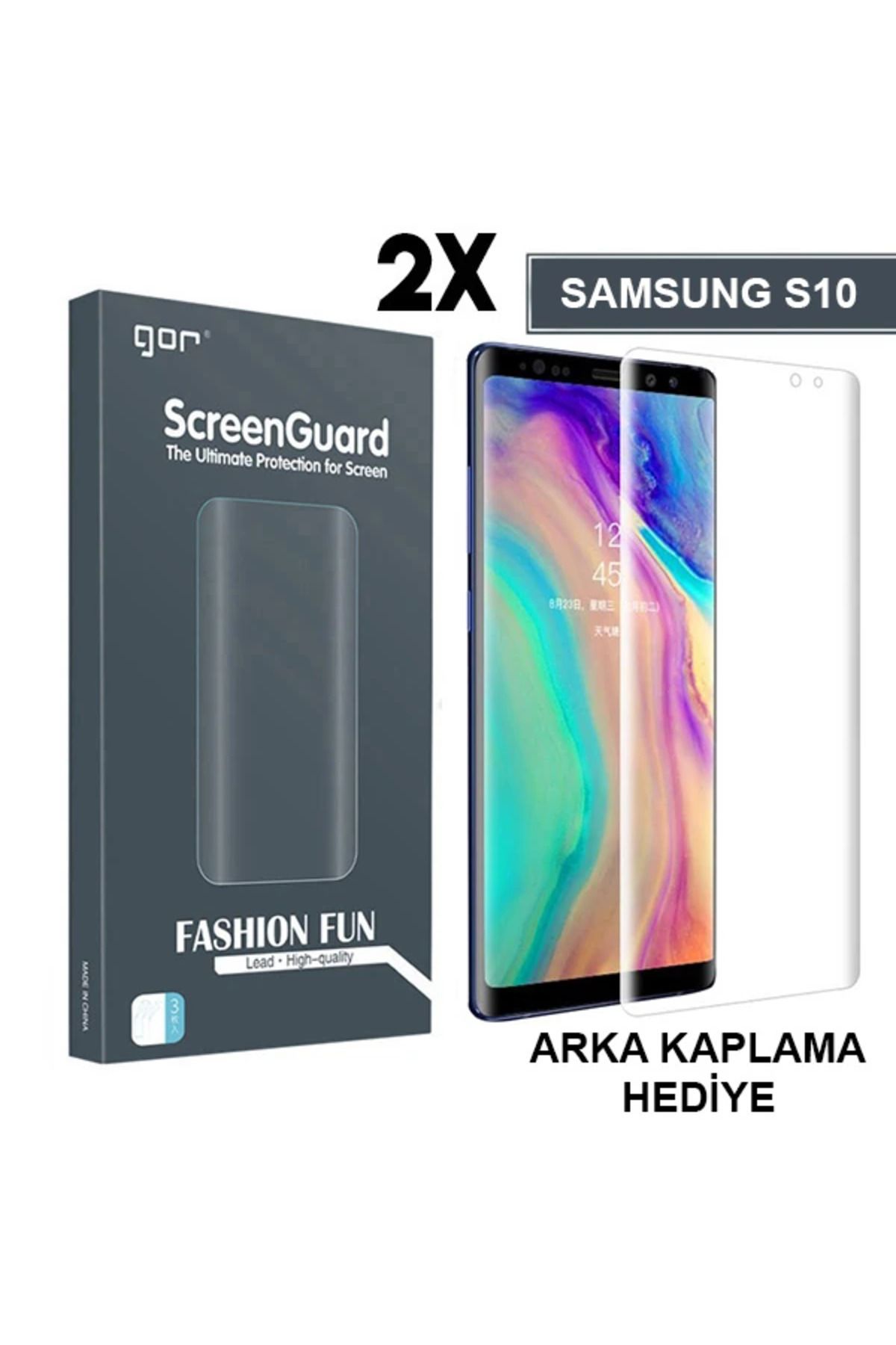 Mobil Dünyası Gor Sm Galaxy S10 3d  Kavisli Darbe Emici Full Ekran Koruyucu 2 Adet Set-(5775) - DGL4431-2296