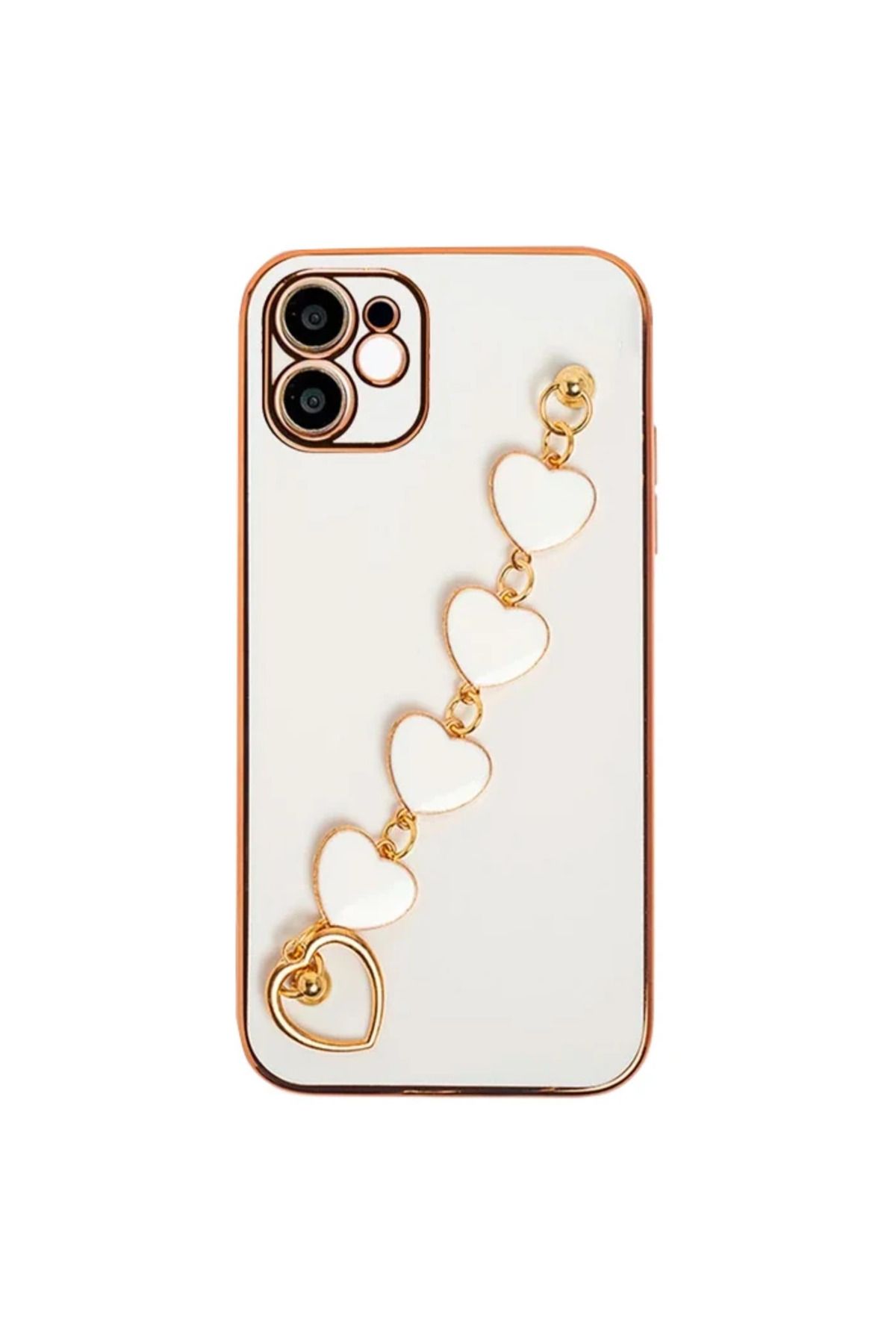 demila Ally iPhone 11 6.1inç Kılıf Kalp Bileklik Tutuculu Lüx Silikon Askılı Kılıf- - MLA9691-9969