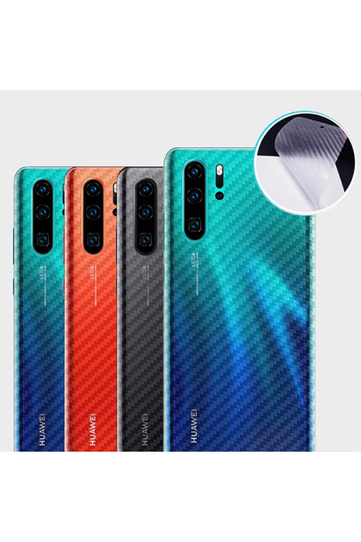 LaCend Huawei P30 Pro Şeffaf Karbon Fiber Kaplama Sticker-(5775) - LC8817-5013