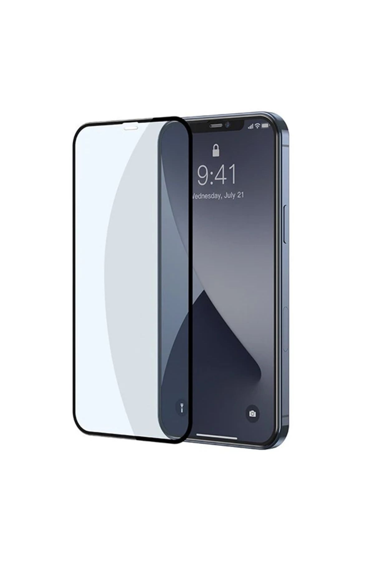 mudikonsept İPhone 12 Mini 5.4 0.3MM Full Anti Blue Light Tempered Cam Ekran Koruyucu 2Adet Set - MDE2586-1808