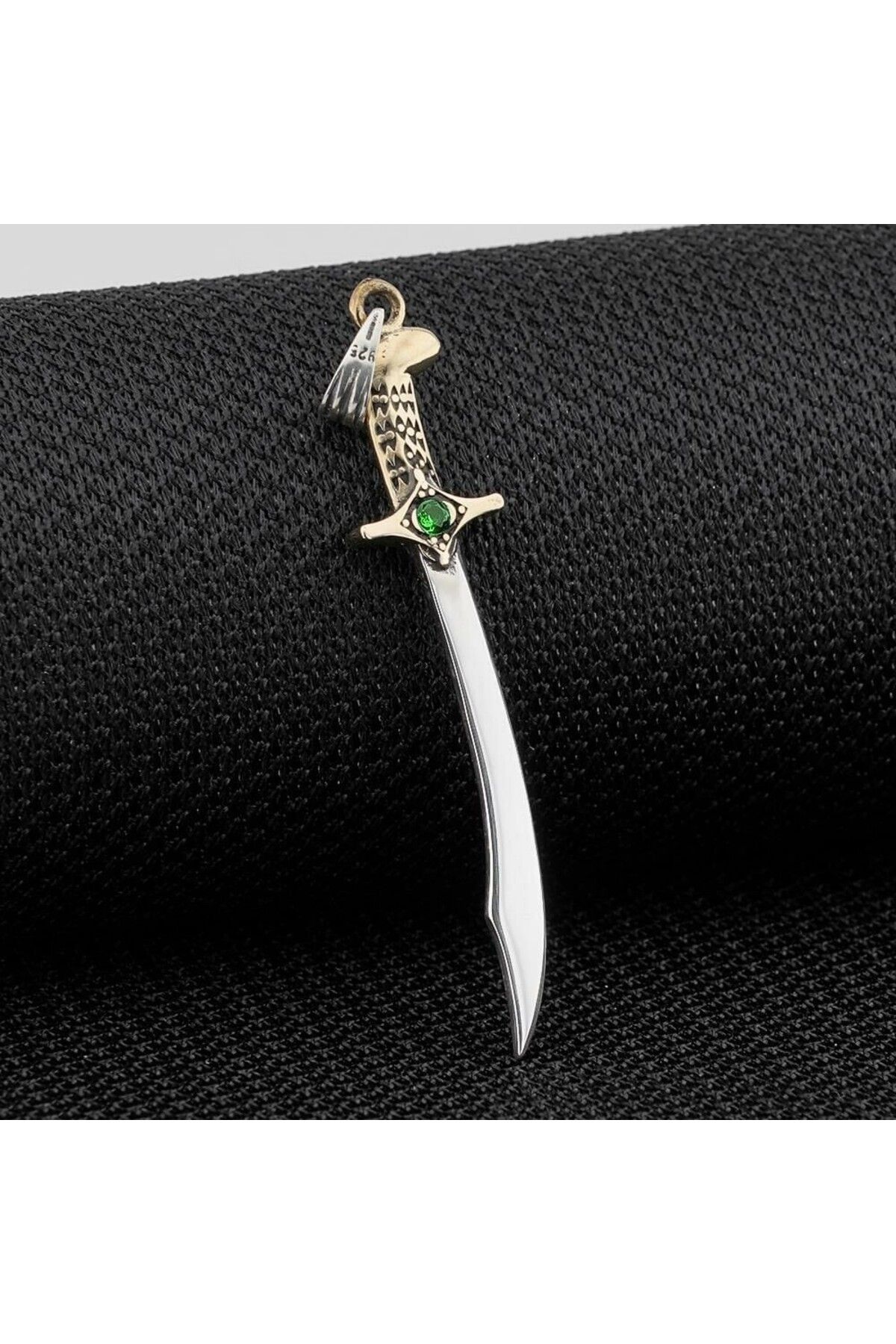shop Yeşil Zirkon Taşlı Osmanlı 925 Ayar Gümüş Erkek Kolye Ucu