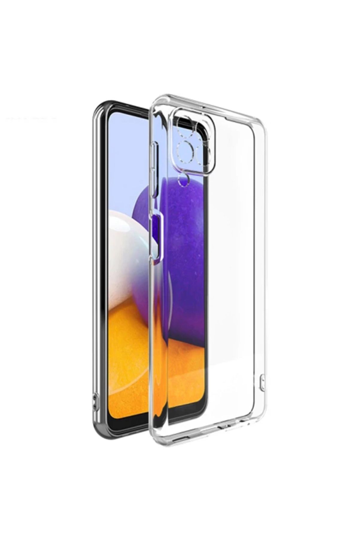 Draco ALLY SM Galaxy A22 4G Kılıf Kamera Korumalı Ultra İnce Şeffaf Silikon Kılıf-( - DRCO7579-318