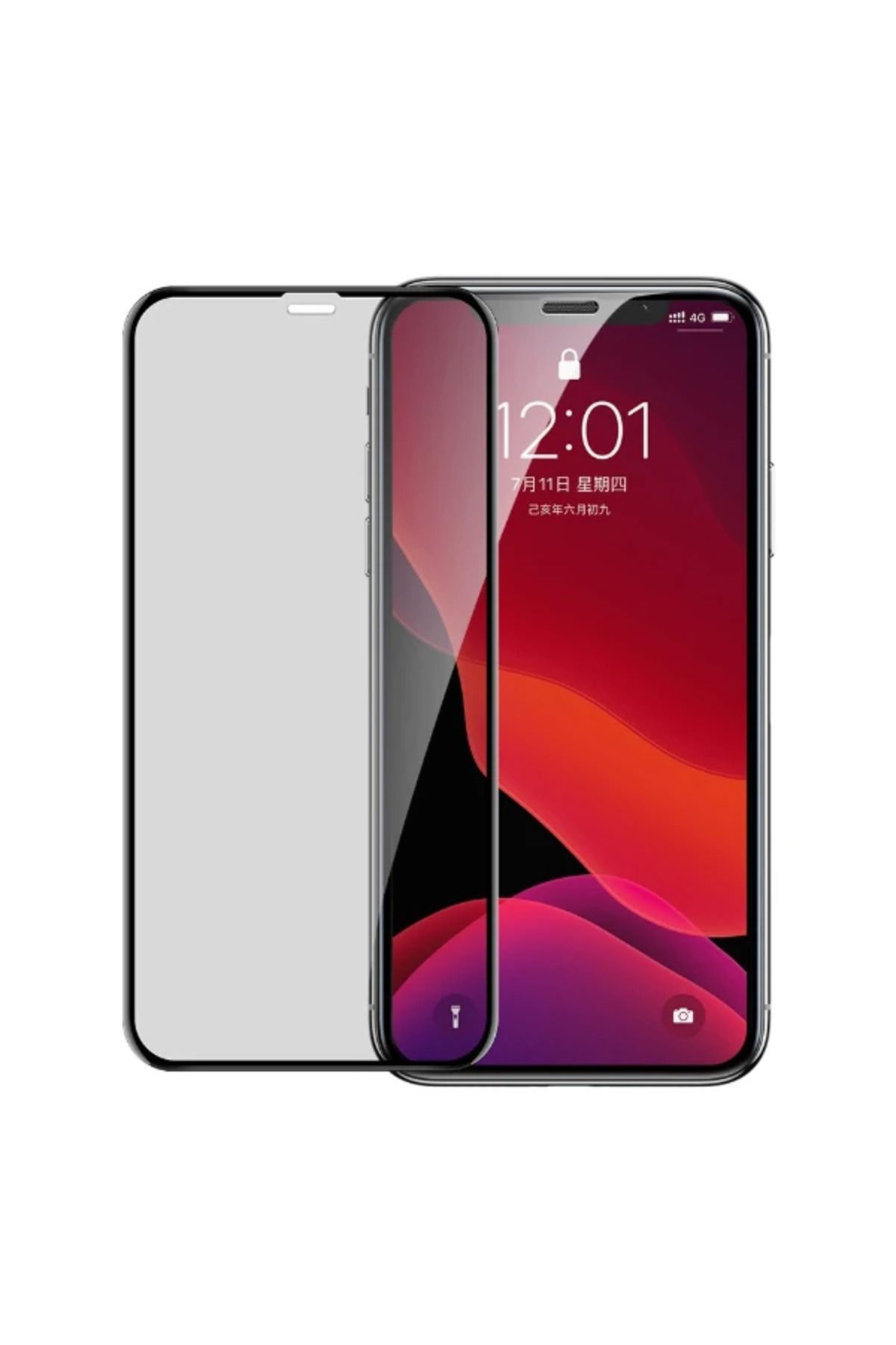 Lokal Marketing İPhone 11 Pro/ XS/X 023mm Anti Spy Çerçeveli Tempered Cam Ekran Koruyucu-(5775) - LKM2291-2302