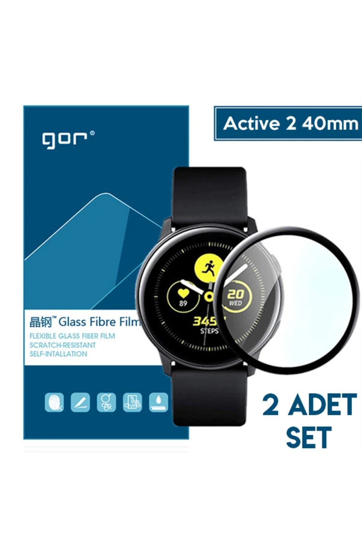 gizmurstore GOR Galaxy Watch Active 2 40mm 3D kavisli Nano Glass Ekran Koruyucu 2 Adet Set-(5775 - GMS3576-3221
