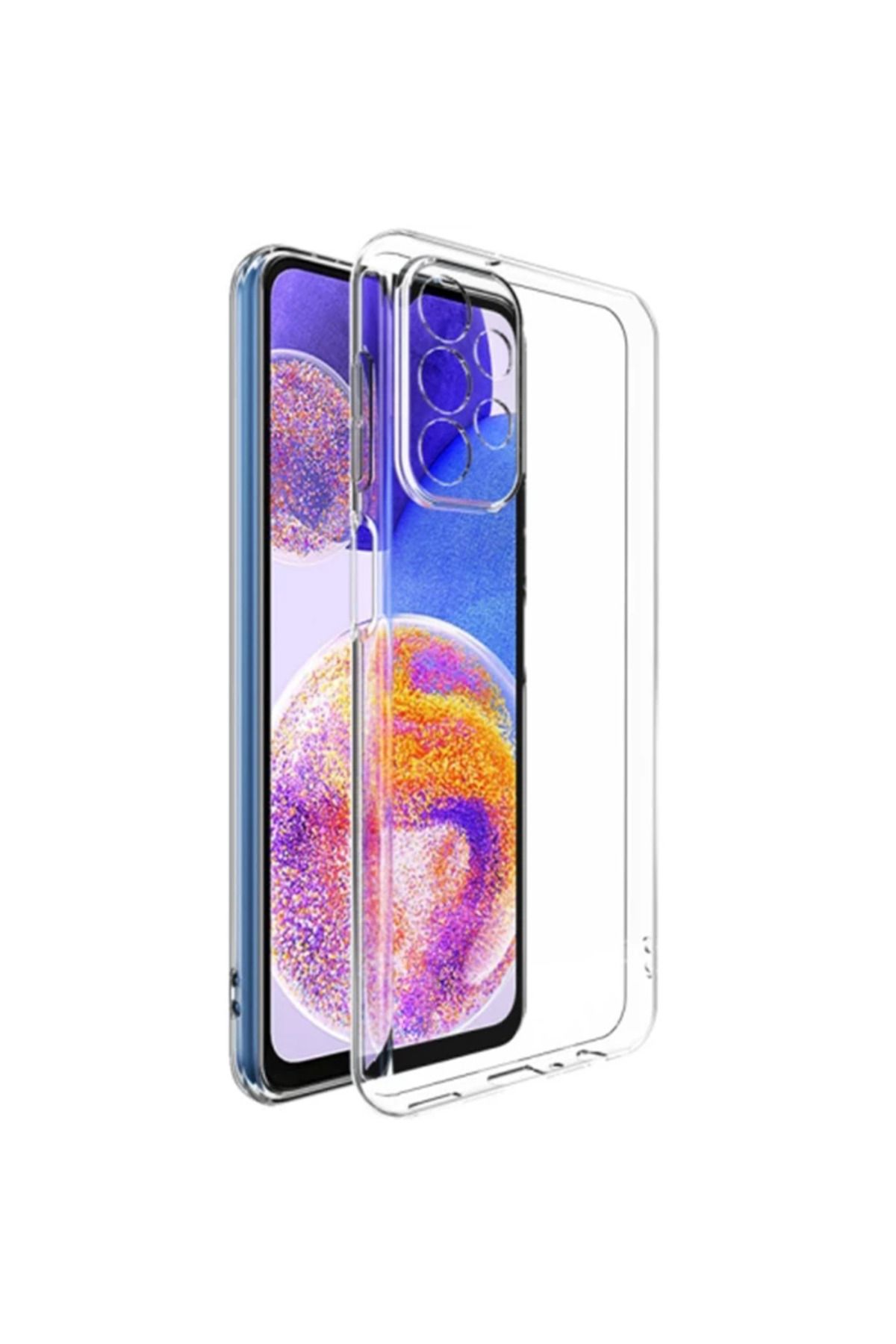 Marsilyan Ally SM Galaxy A23 5G Kılıf Kamera Korumalı Ultra İnce Şeffaf Silikon Kılıf-( - MCT8087-9483