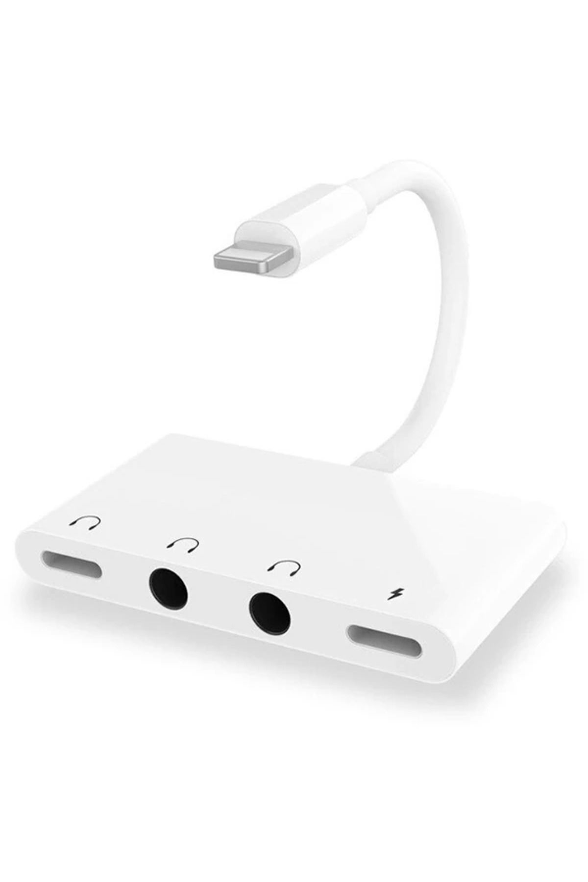 gizmurstore ALLY İPhone 14-13-12-11 4in1 Otg Ses Adaptörü Çift DC 3.5MM Jack-(5775) - GMS3836-8392