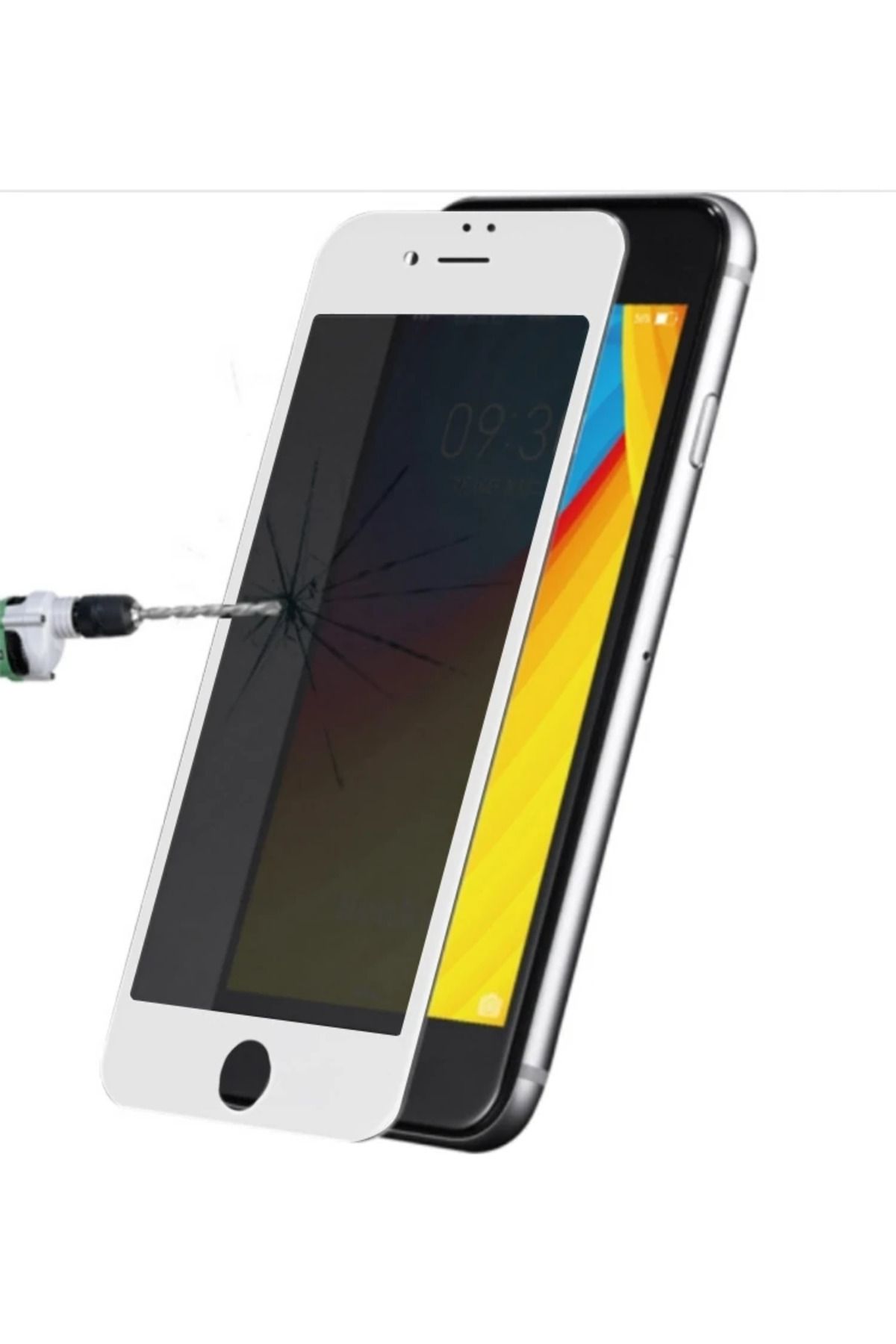 Lokal Marketing iPhone SE3-SE2 İPhone 8-7 3D Full Privacy Gizlilik Kırılmaz Cam Ekran Koruyucu-(5 - LKM6965-8813