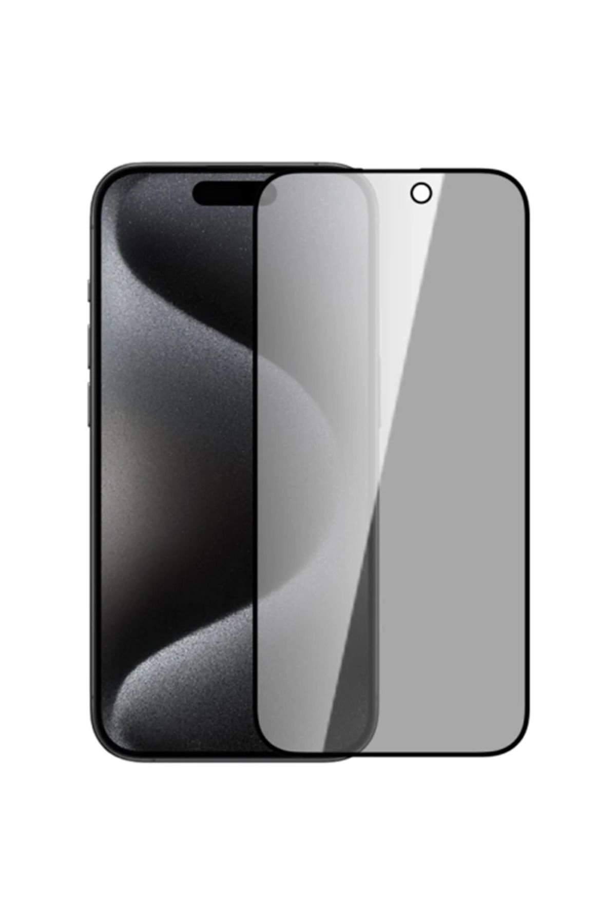 LaCend ALLY İPhone 15 Pro Max 3D Full Privacy Gizlilik Cam Ekran Koruyucu Anti-Spy-(5775) - LC9954-4136