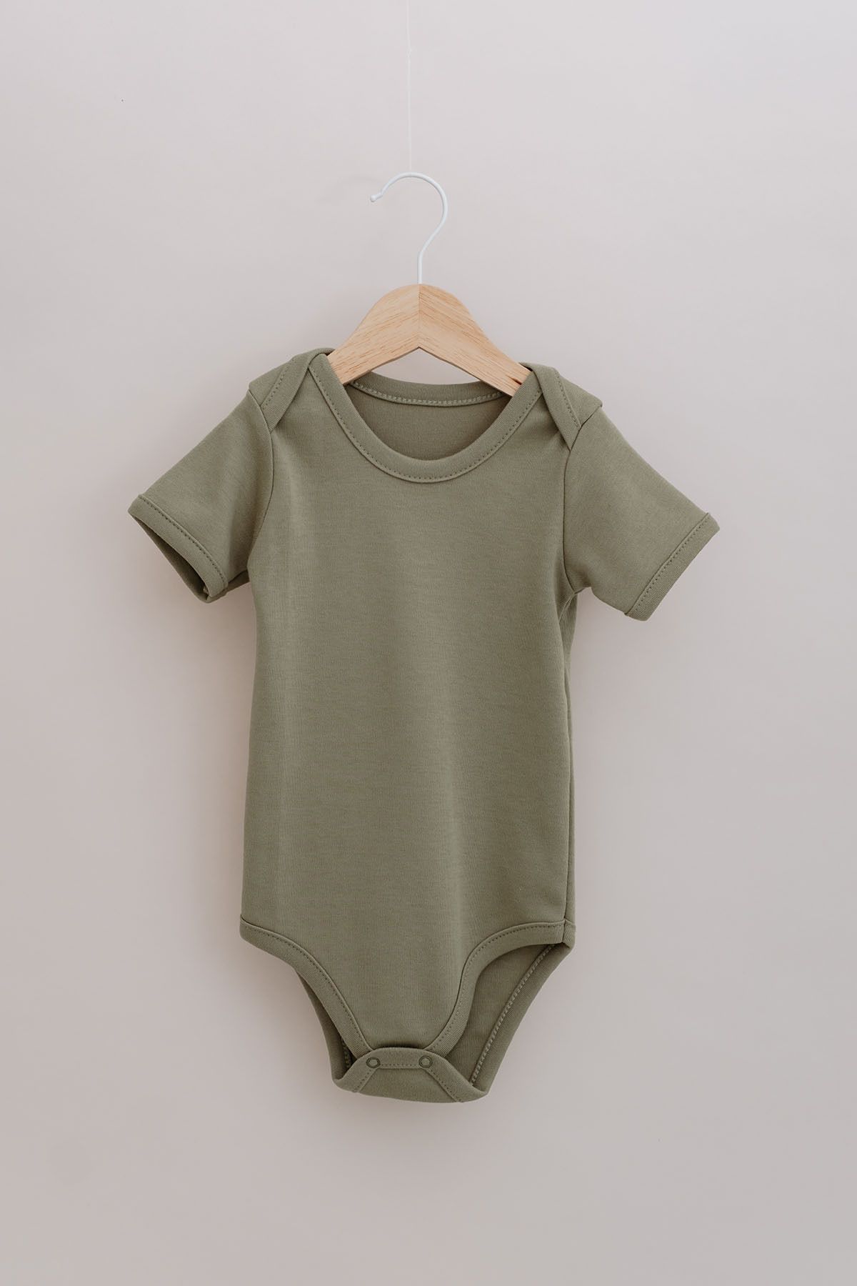 Tuğba Kuğu Kısa Kollu Bebek Body - Pureline Series - Haki