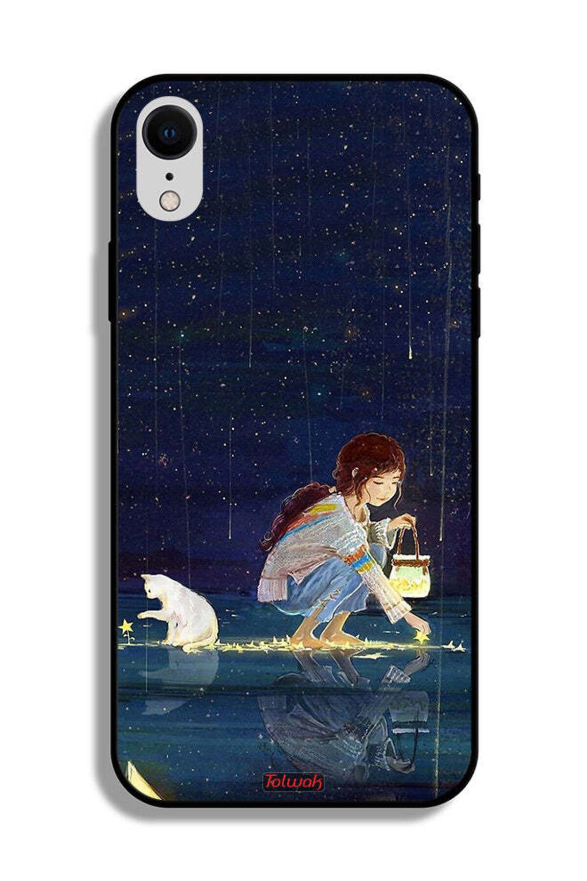 Tolwak-Apple iPhone XR Protective Case Collecting Stars Art 2