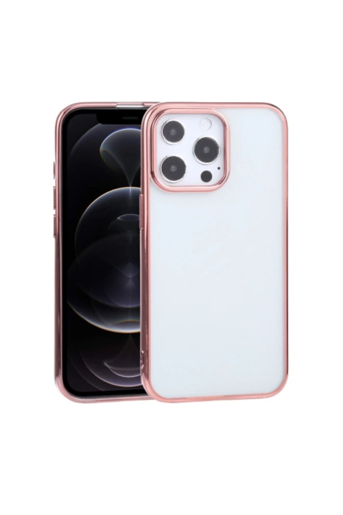 demila iPhone 13 Pro 6.1inç Lazer Kaplama Renkli Kenar Şeffaf Kılıf-(5775) - MLA4106-2879