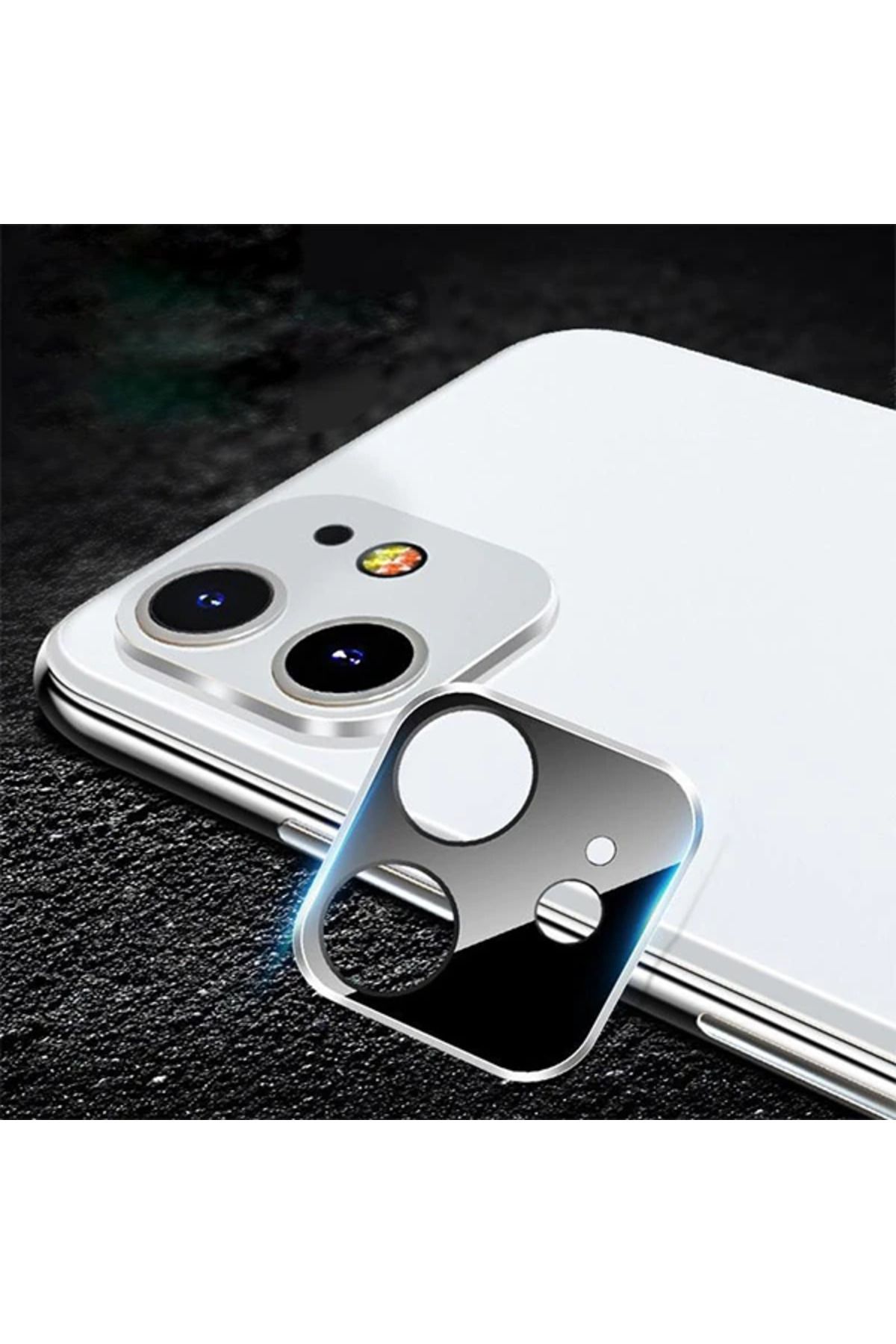 mudikonsept iPhone 11 6.1 İnch 3D Metal Kamera Koruyucu Metal Lens-(5775) - MDE1358-5109