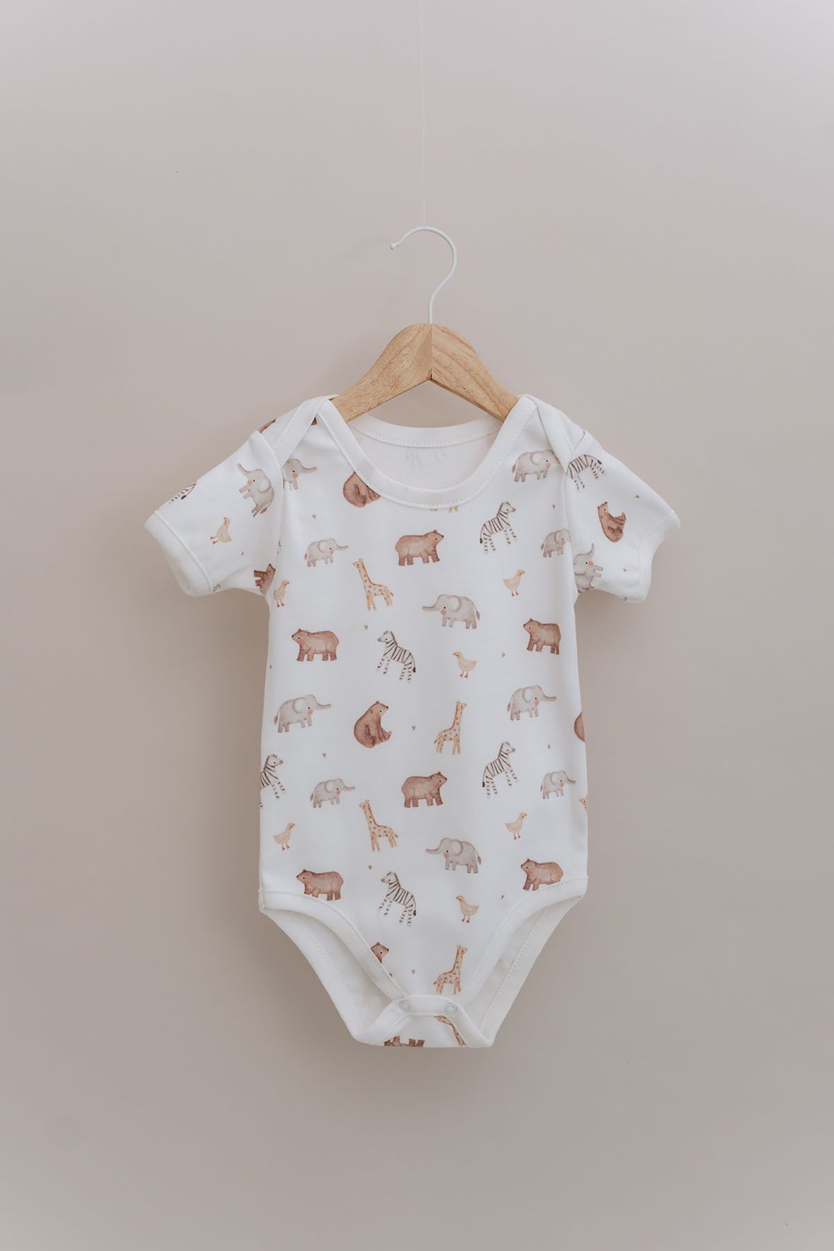 Tuğba Kuğu Kısa Kollu Bebek Body - Pureline Series - Cute Animals