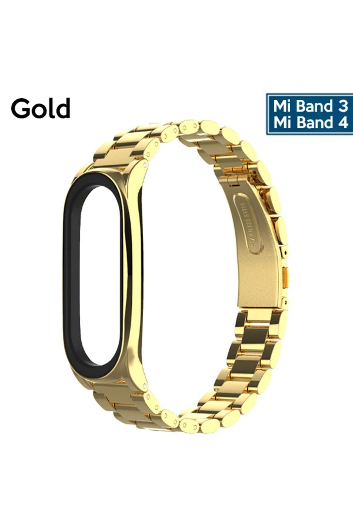 demila Mijobs Xiaomi Mi Band 4 Akıllı Saat 3 Bakla Çelik Kayış Kordon-(5775) - MLA7162-8360