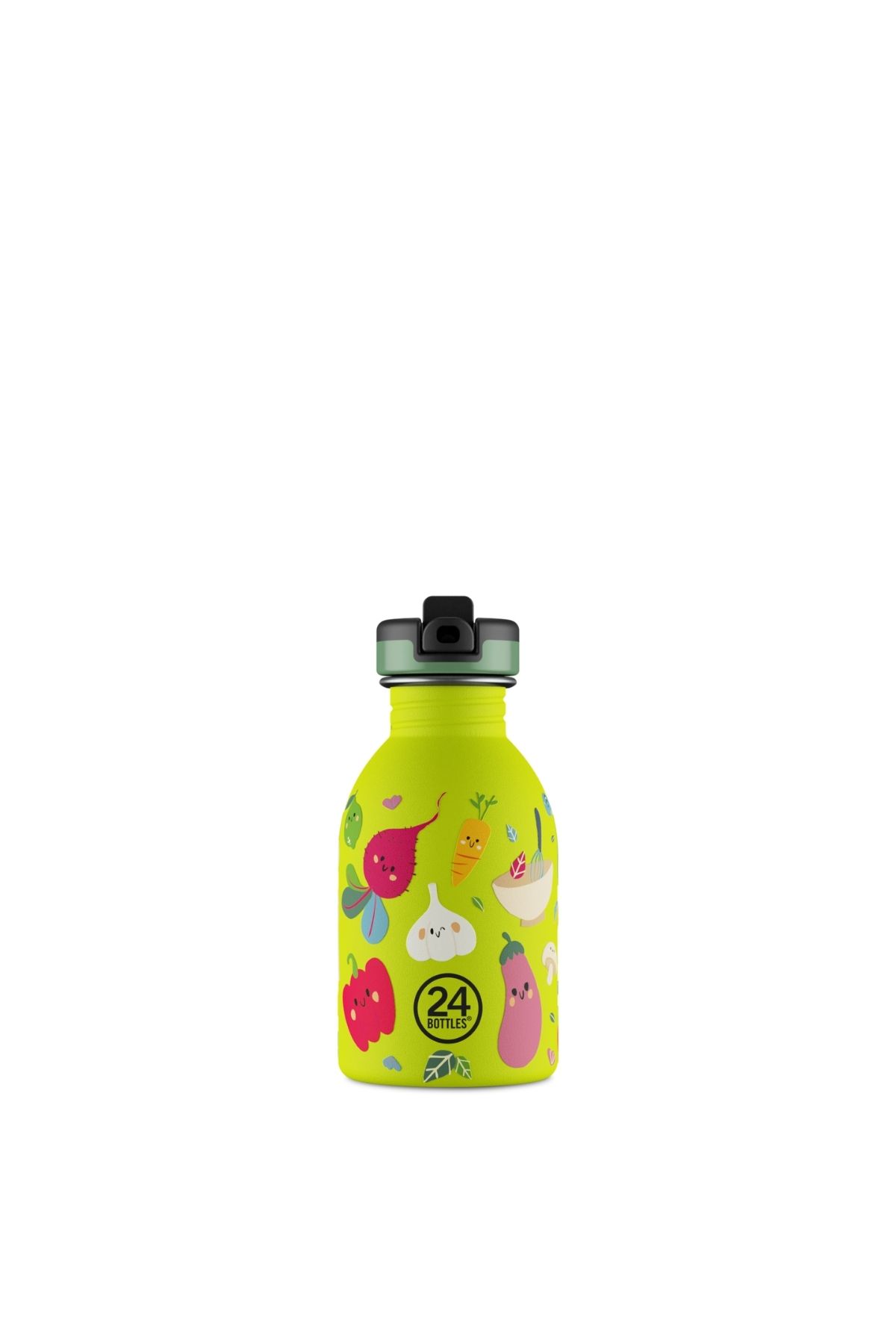 24 Bottles Kids Bottle Veggie Friends Pipetli Paslanmaz Çelik Çocuk Su Matarası 250 ml