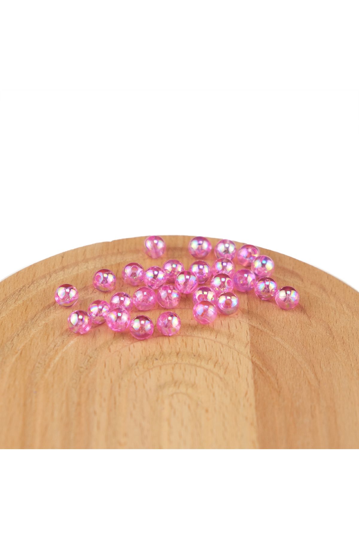 Prestij Boncuk Plastik İnci Pembe Boncuk Şeffaf Janjanlı 8 MM 500 Gram Çanta ve Takı Aksesuar Boncuğu