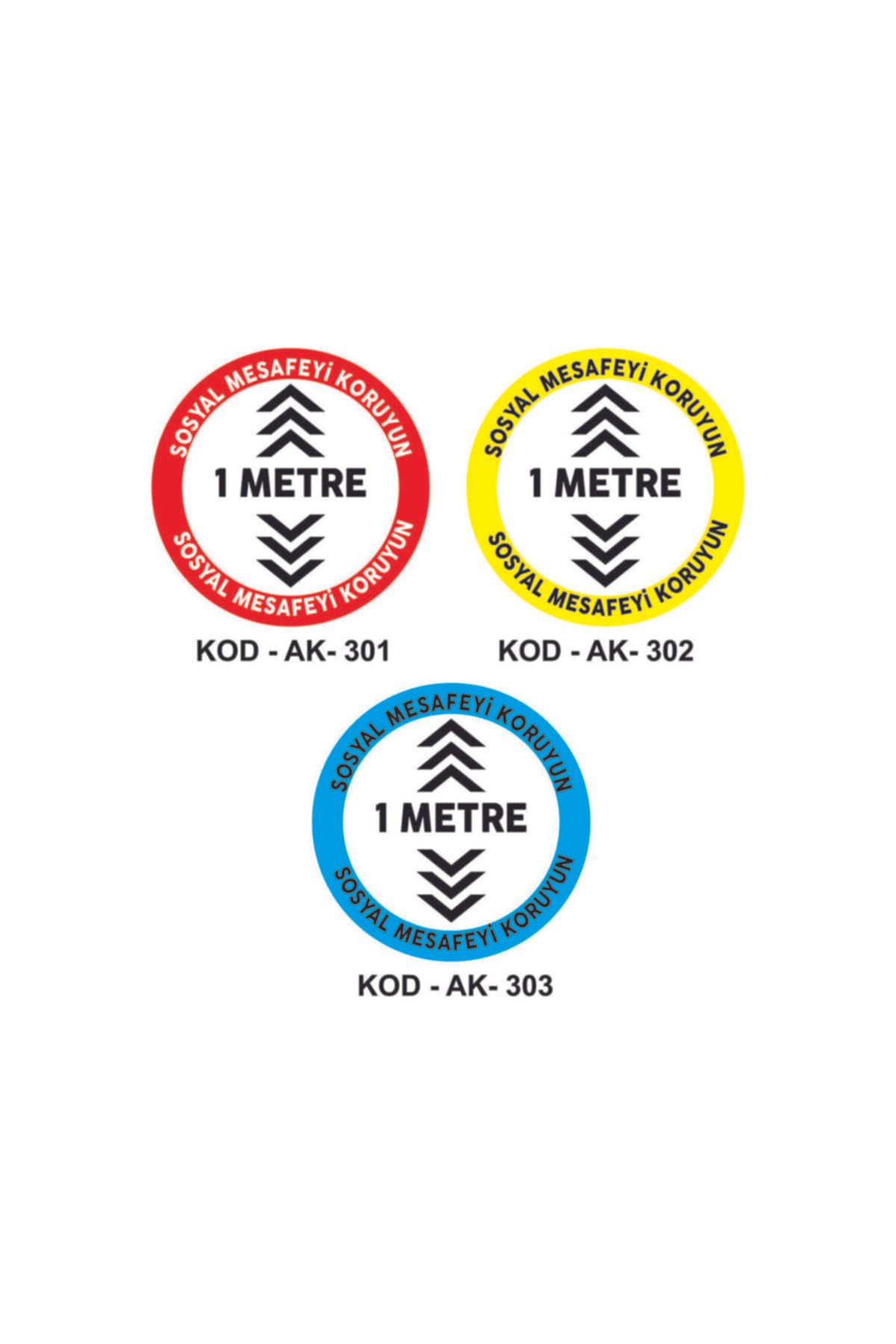 teknotrust Sosyal Mesafe ve Covid-19 Uyarı Etiketi Seti, 3'lü, Güvenli Alışveriş İçin