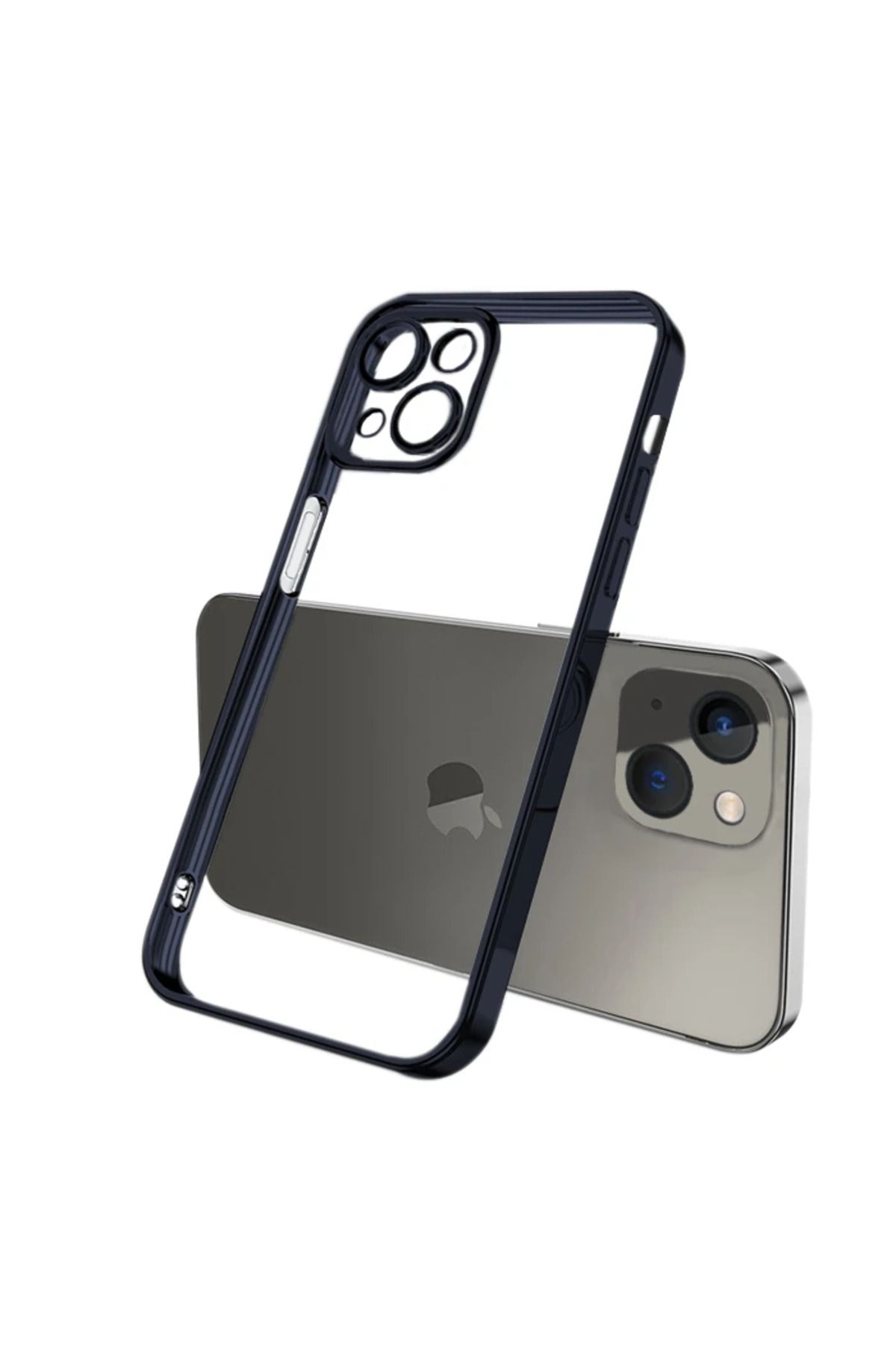 Marsilyan ALLY Fashion Series iPhone 13 6.1inç Kılıf Renkli Kenar Lazer Çerçeveli Silikon - MCT3980-3637