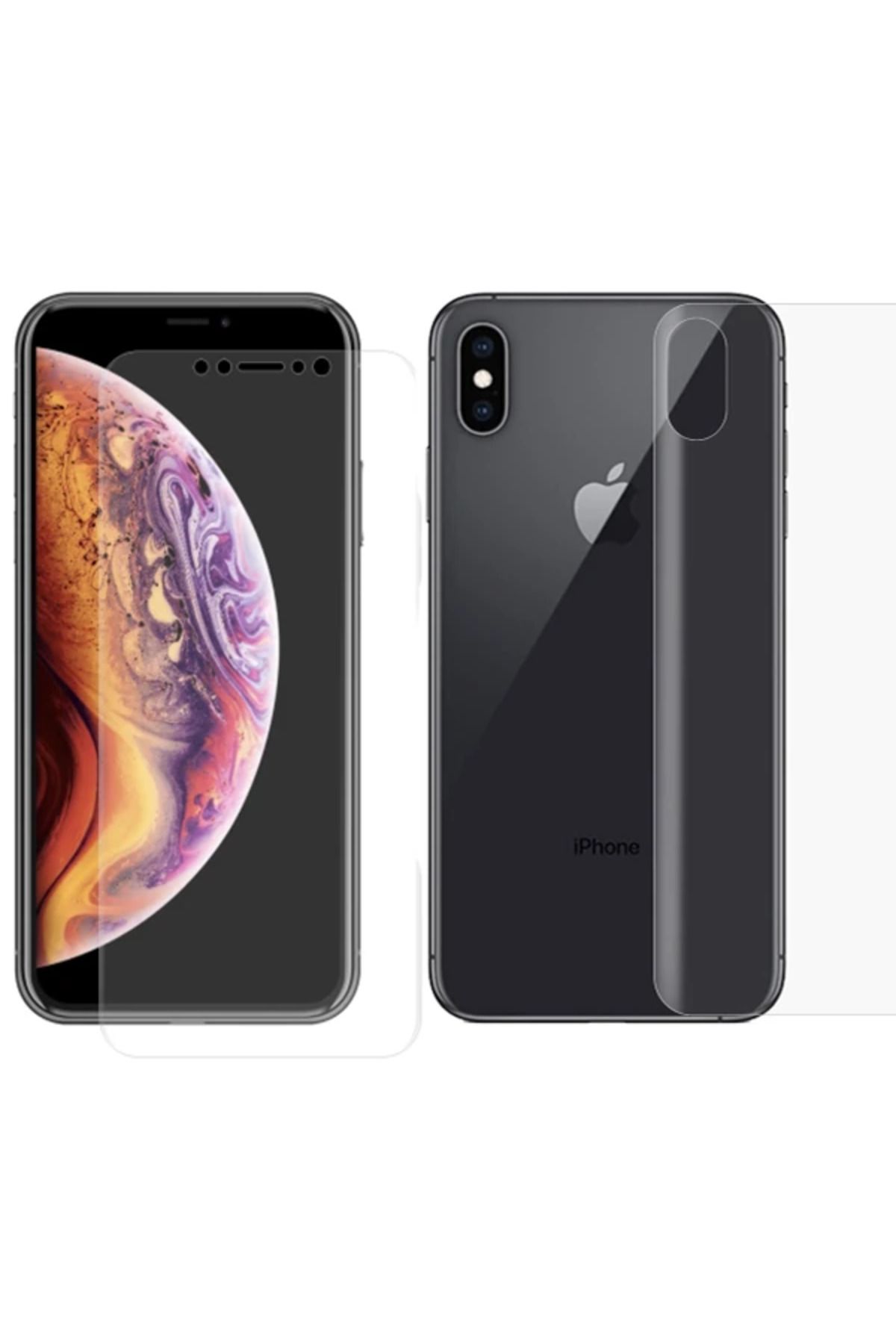 mudikonsept Gor İphone Xs Uyumlu 3d Ön Arka Darbe Emici Full Pet Koruyucu-(5775) - MDE3186-2280