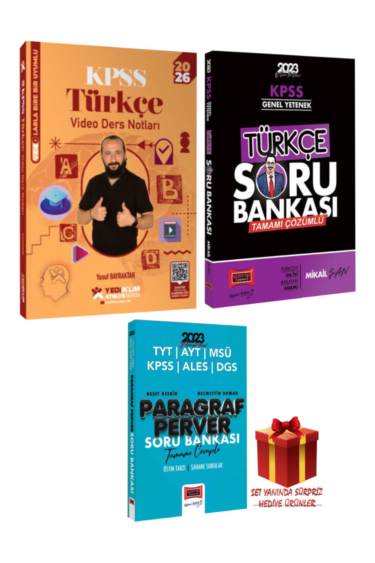 Yediiklim Yayınları 2026 KPSS Türkçe Video Ders Notu+ Yargı Soru Bankası+ Paragrafperver Soru Bankası+ Hediye