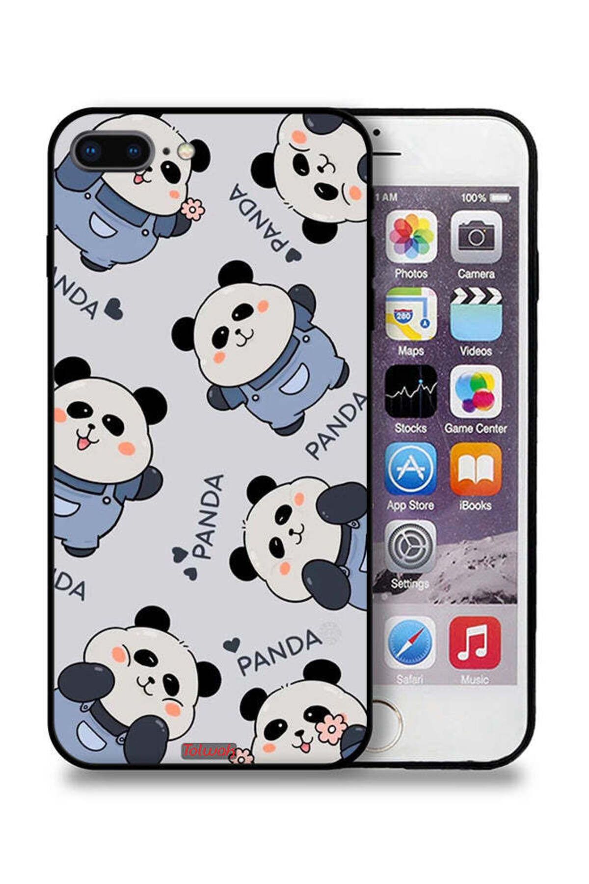 Tolwak-Apple iPhone 8 Plus Protective Case Pattern Of Pandas 1