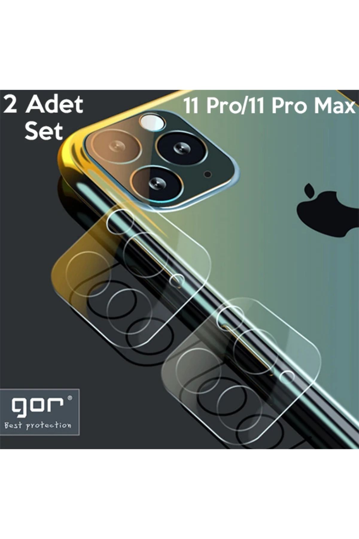 gizmurstore GOR İPhone 11 Pro/ 11 Pro Max uyumlu Tempered Kamera Koruma Cam 2adet Set-(5775) - GMS3018-3679