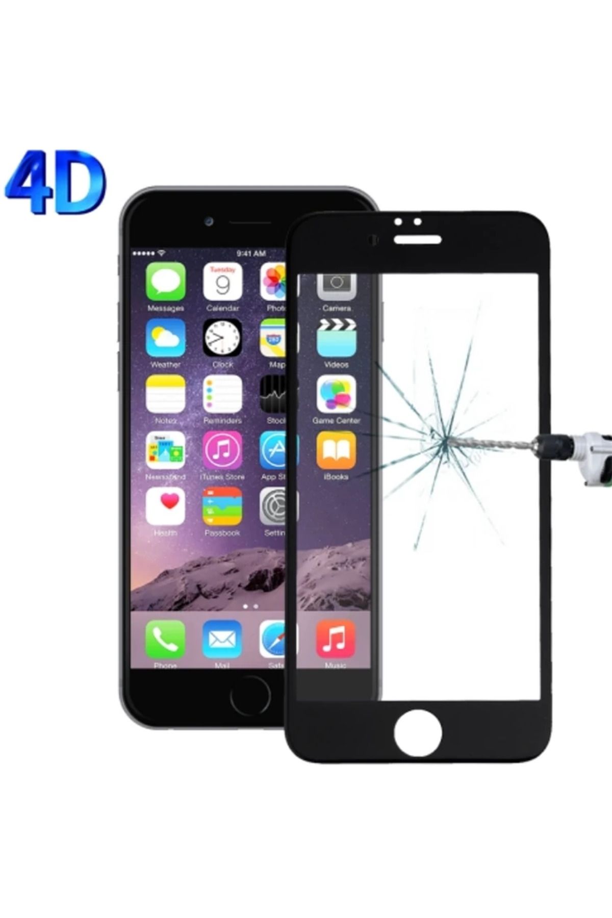 ONE İPhone 6S Plus 4D Kavisli Full Cam Kırılmaz Koruyucu İPhone 6 plus-(5775) - CDY2531-1685
