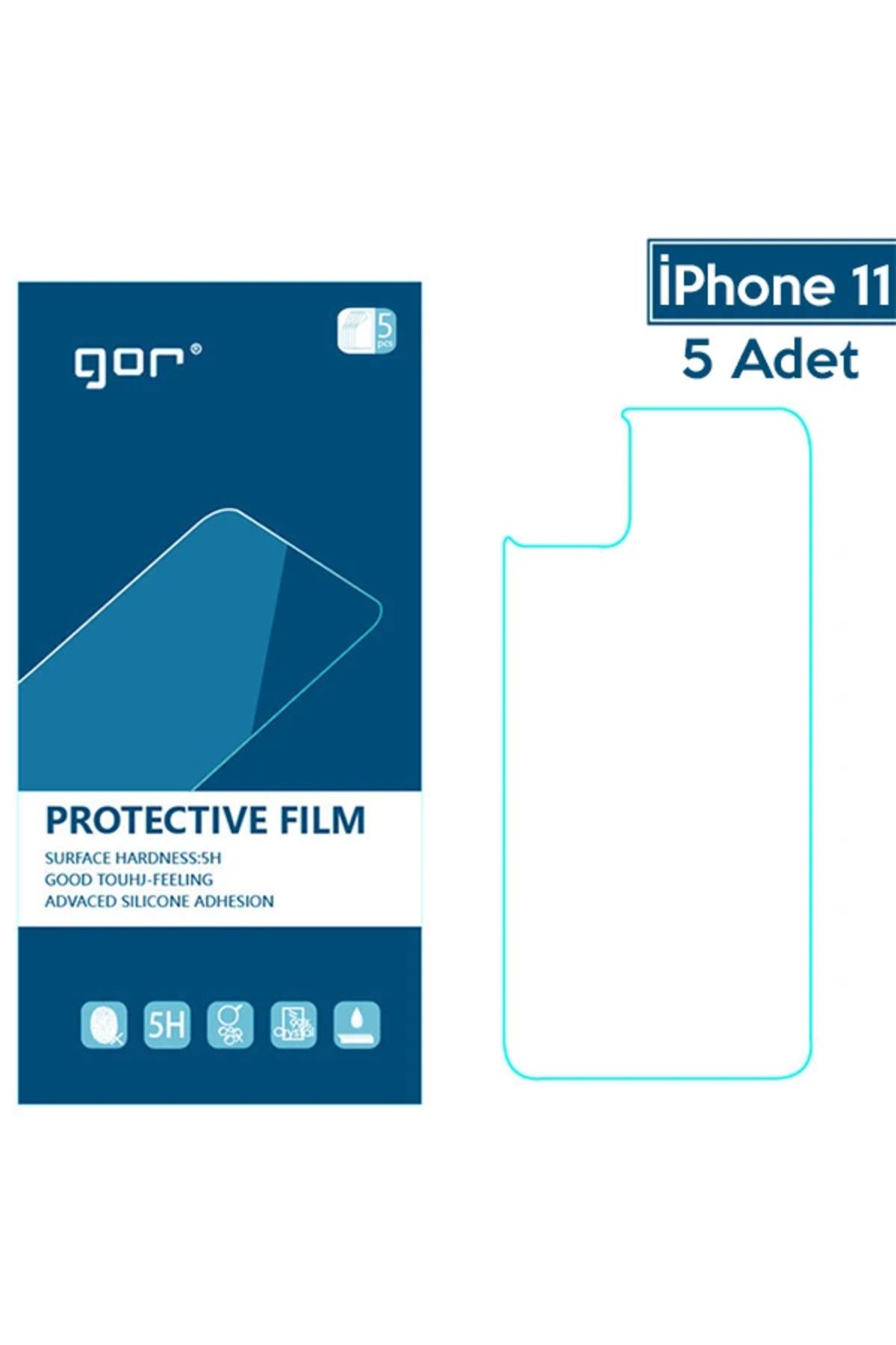 LaCend GOR İPhone 11 6.1 Çizilmez Arka Koruyucu Jelatin 5 Adet Set-(5775) - LC3698-9746