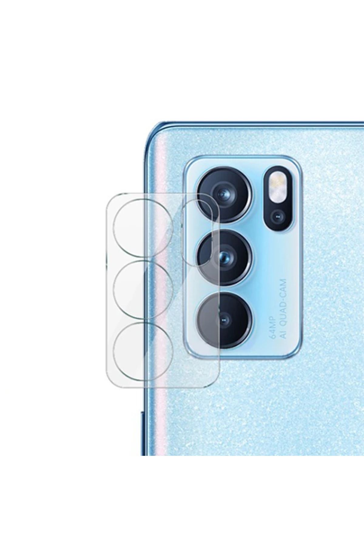 LaCend Oppo Reno6 Pro 3D Full Tempered Cam Kamera Koruyucu-(5775) - LC8234-5420