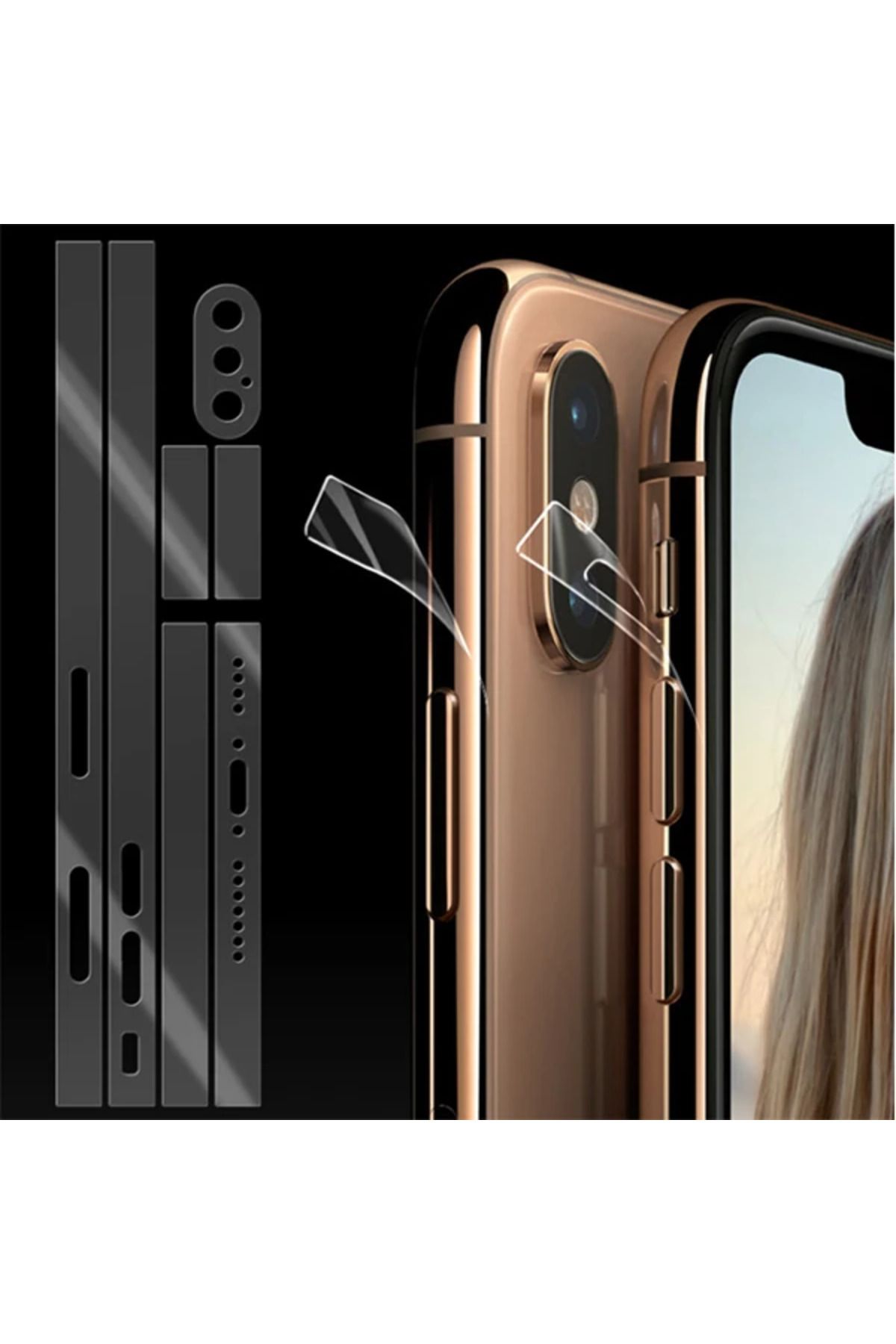 Marsilyan İPhone 7P 8 Plus Hidrojel Hayalet Yan Alt Üst Kamera Kaplama-(5775) - MCT2919-9721