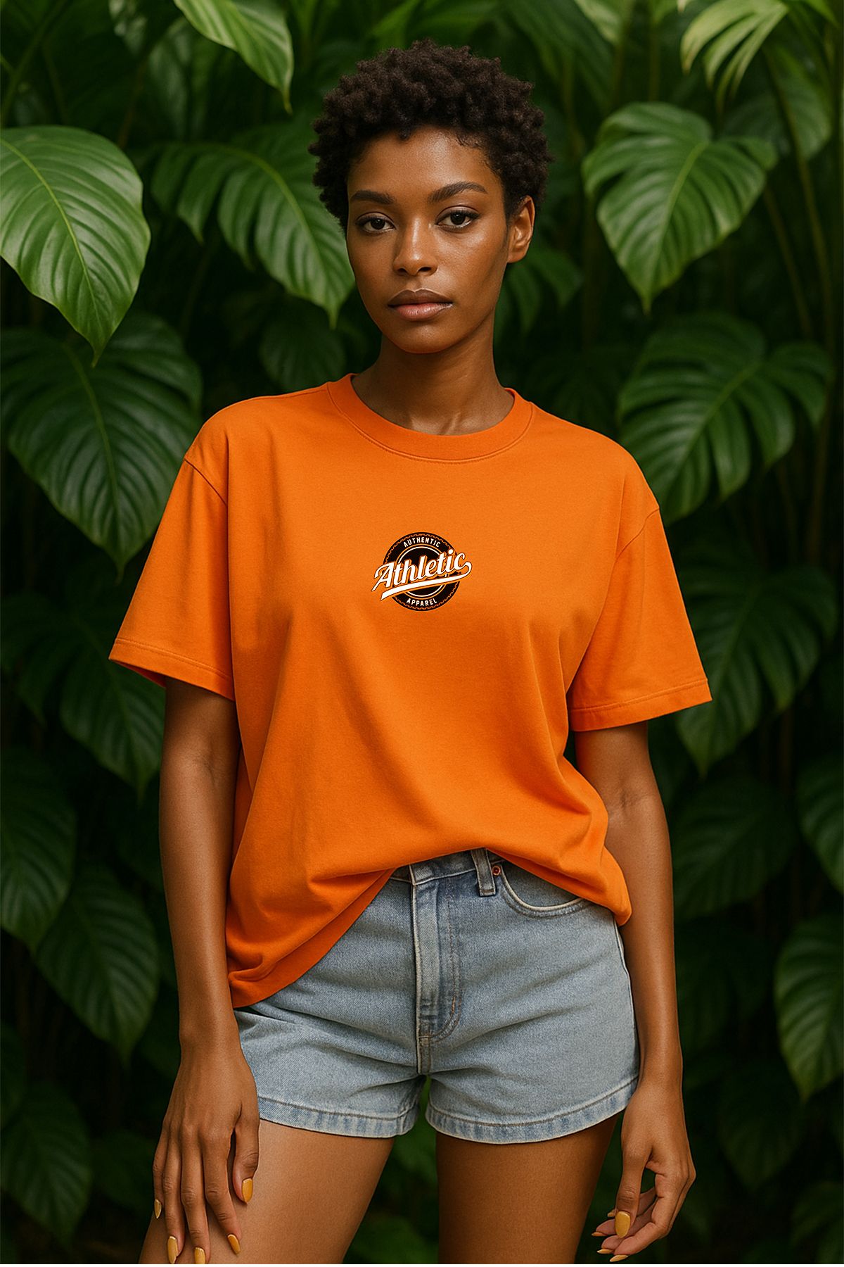 TARZ STİL Kadın Oversize athletic Baskılı Kısa Kollu Trend Tişört 11083