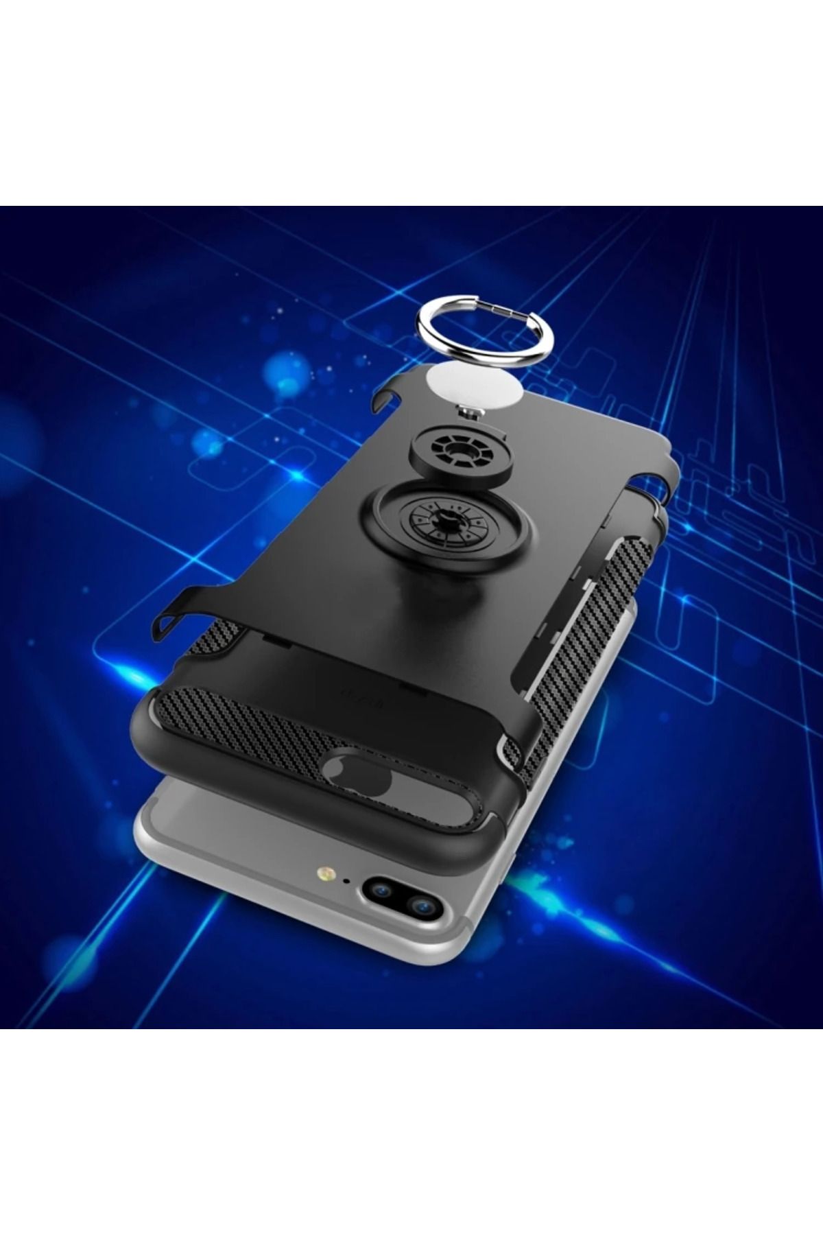 demila İPhone 7plus İPhone 8plus 360 Doner Yüzüklü Darbe Emici Armor Kılıf-(5775) - MLA5169-4593