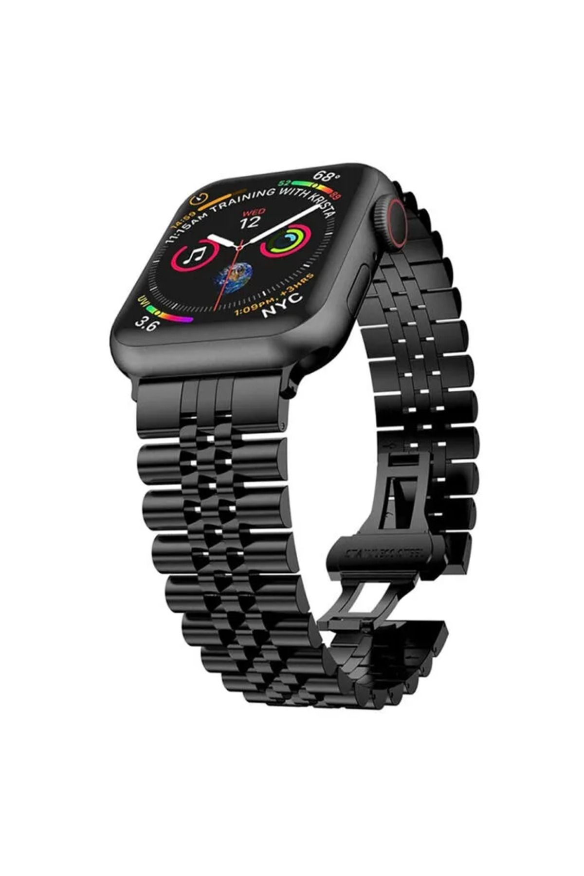 demila Ally Apple Watch 7-8 45mm 6-5-4 44mm Kayış Kordon Paslanmaz Çelik 3 Bakla 3-2-1 4 - MLA4389-8161