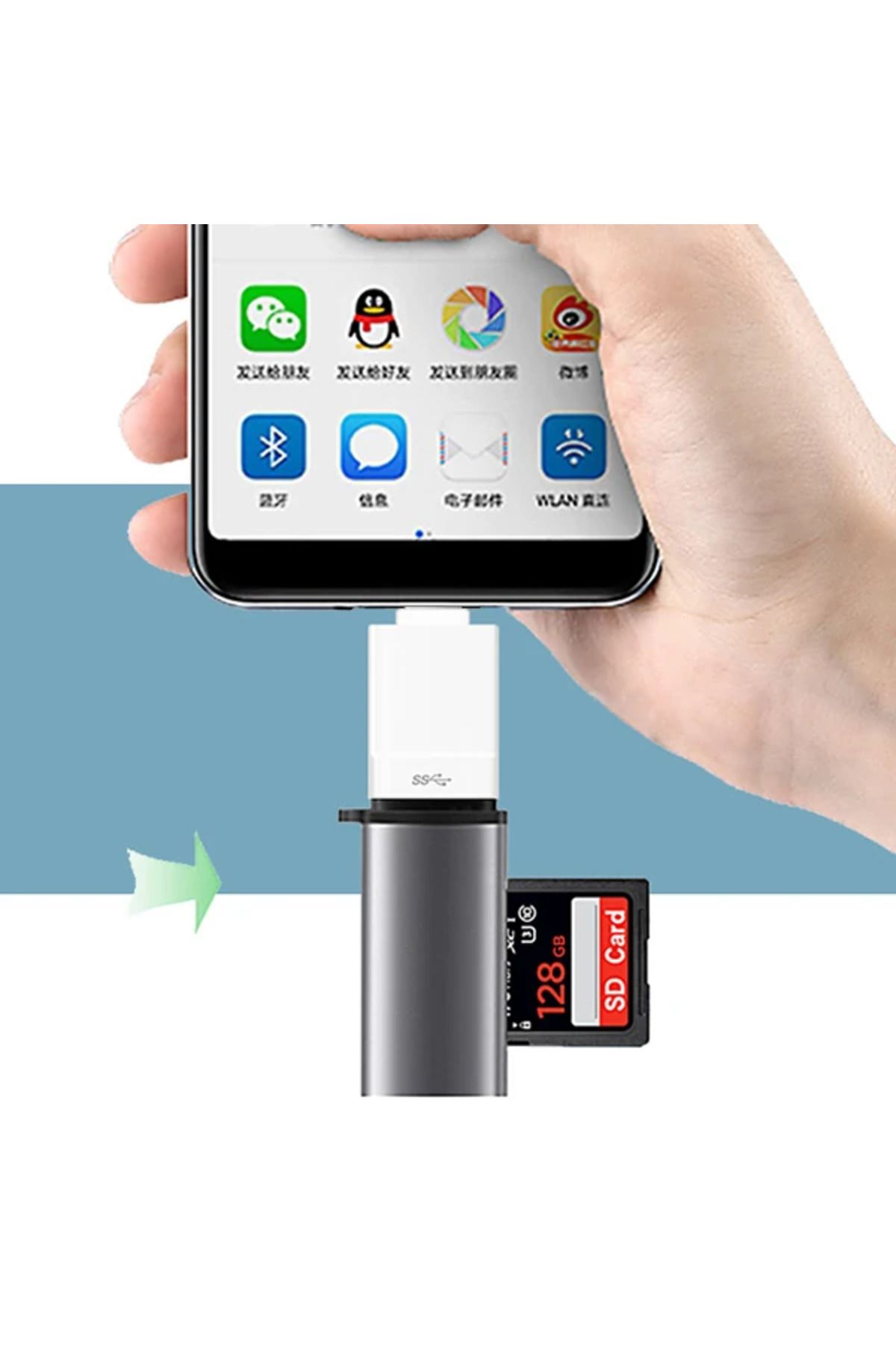 demila İPhone NK-03 Usb to Otg SD Kart Okuyucu İPhone 14-13-12 11-(5775) - MLA6554-5406