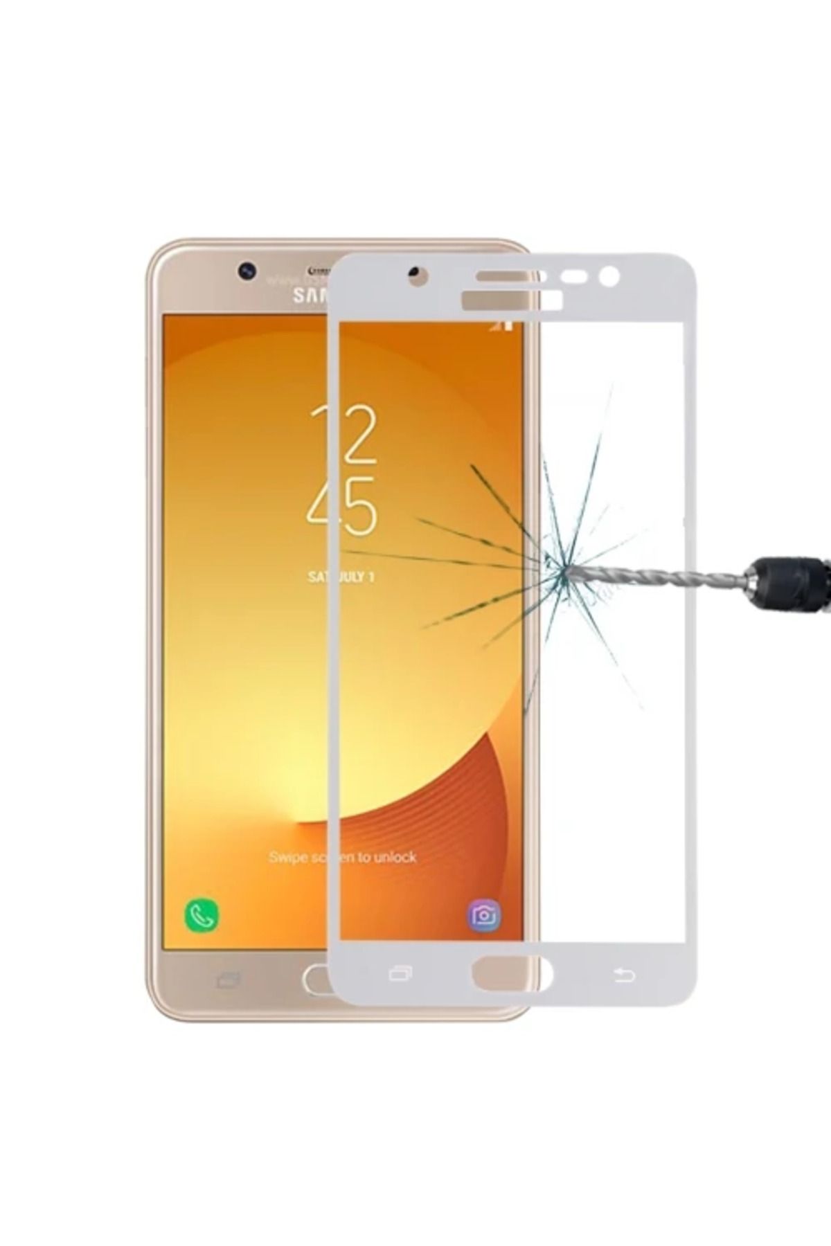 ONE SM Galaxy J7 Max İçin Full Kaplama Kırılmaz Cam Ekran Koruyucu-(5775) - CDY3905-5615