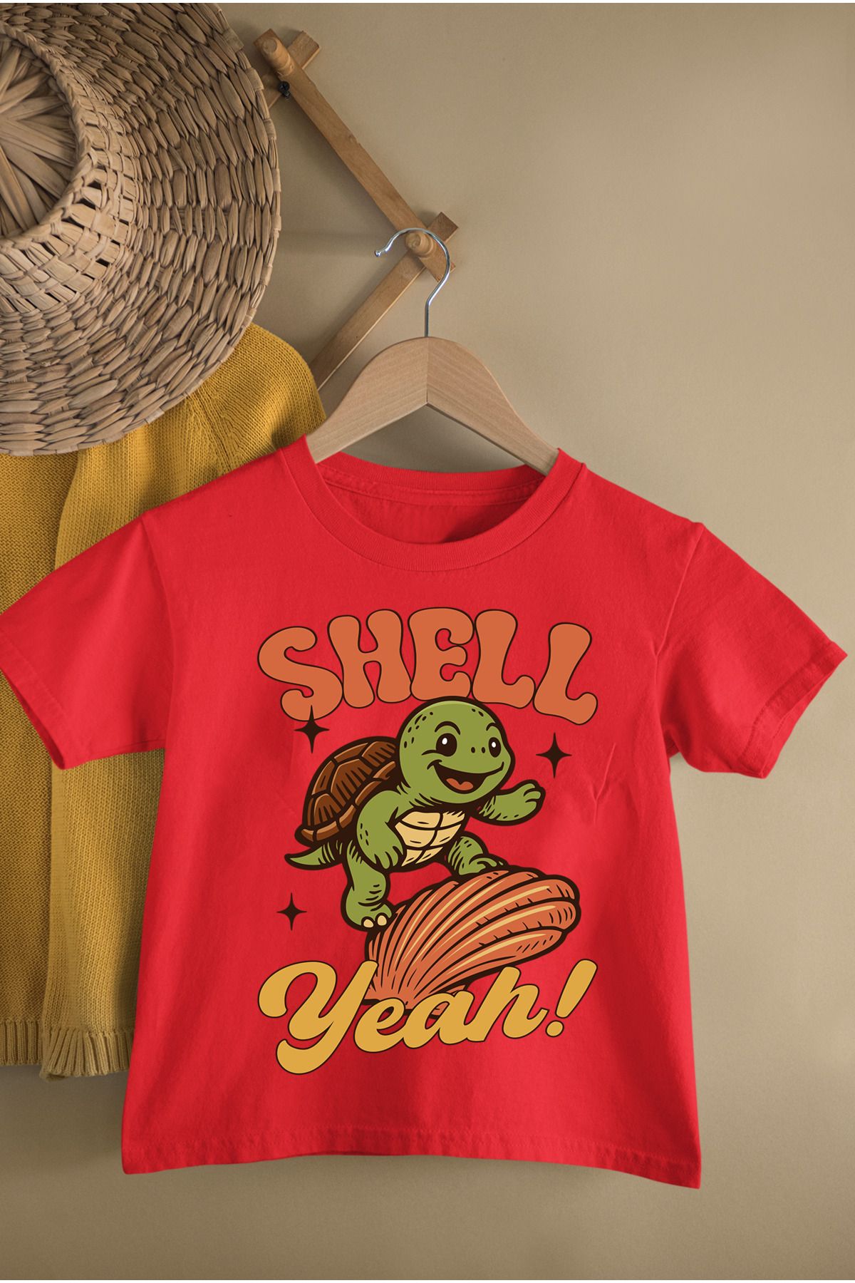 MAGORS KAYKAYCI KAPLUMBAĞA BASKILI PAMUKLU BİSİKLET YAKA KISA KOLLU GENÇ VE ÇOCUK TSHIRT