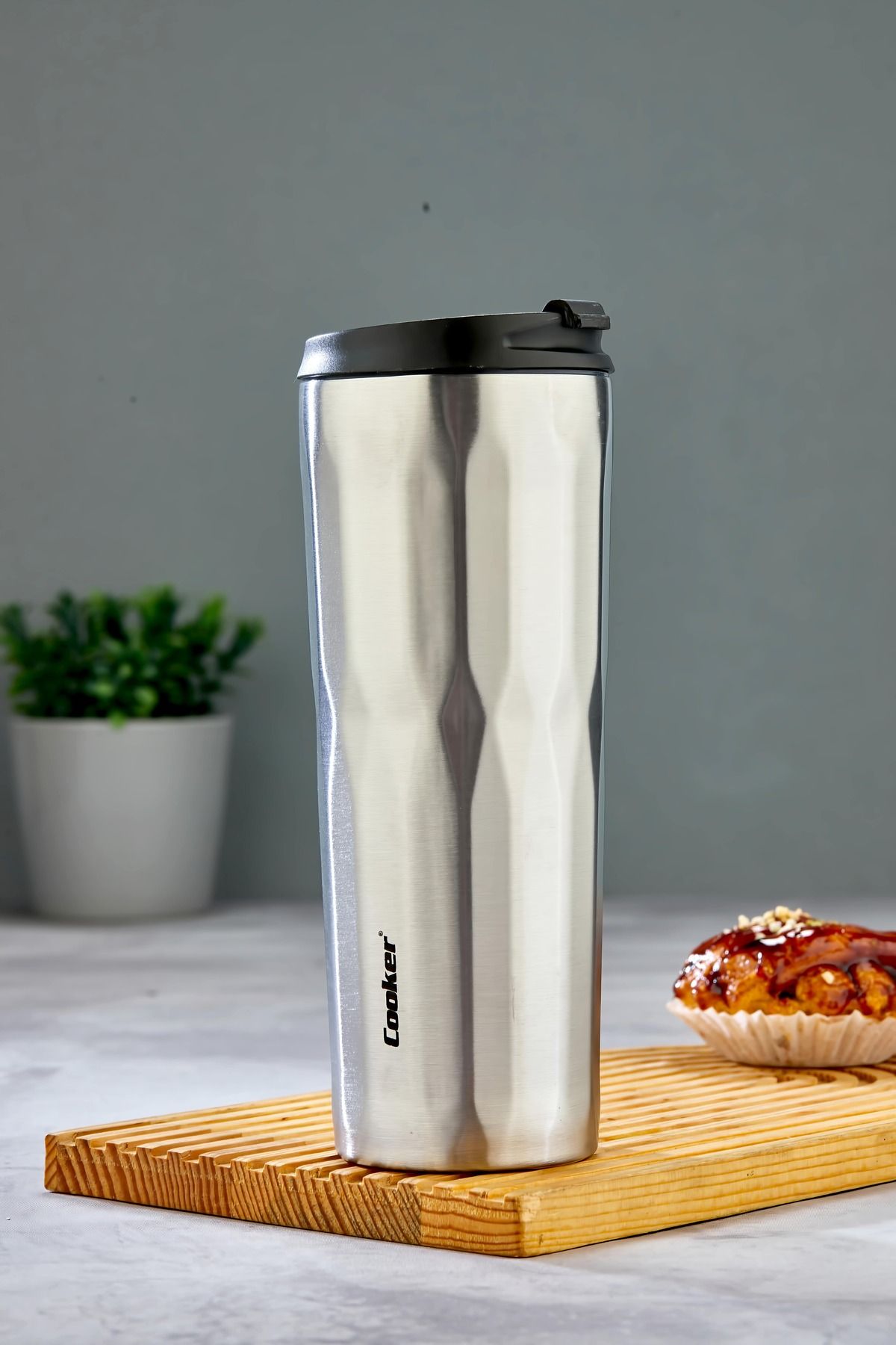 Cooker 500 ml Çelik Termos Mug | Sızdırmaz Koku Yapmaz | 6 Saat Sıcak Soğuk Tutan Kahve Çay Termosu