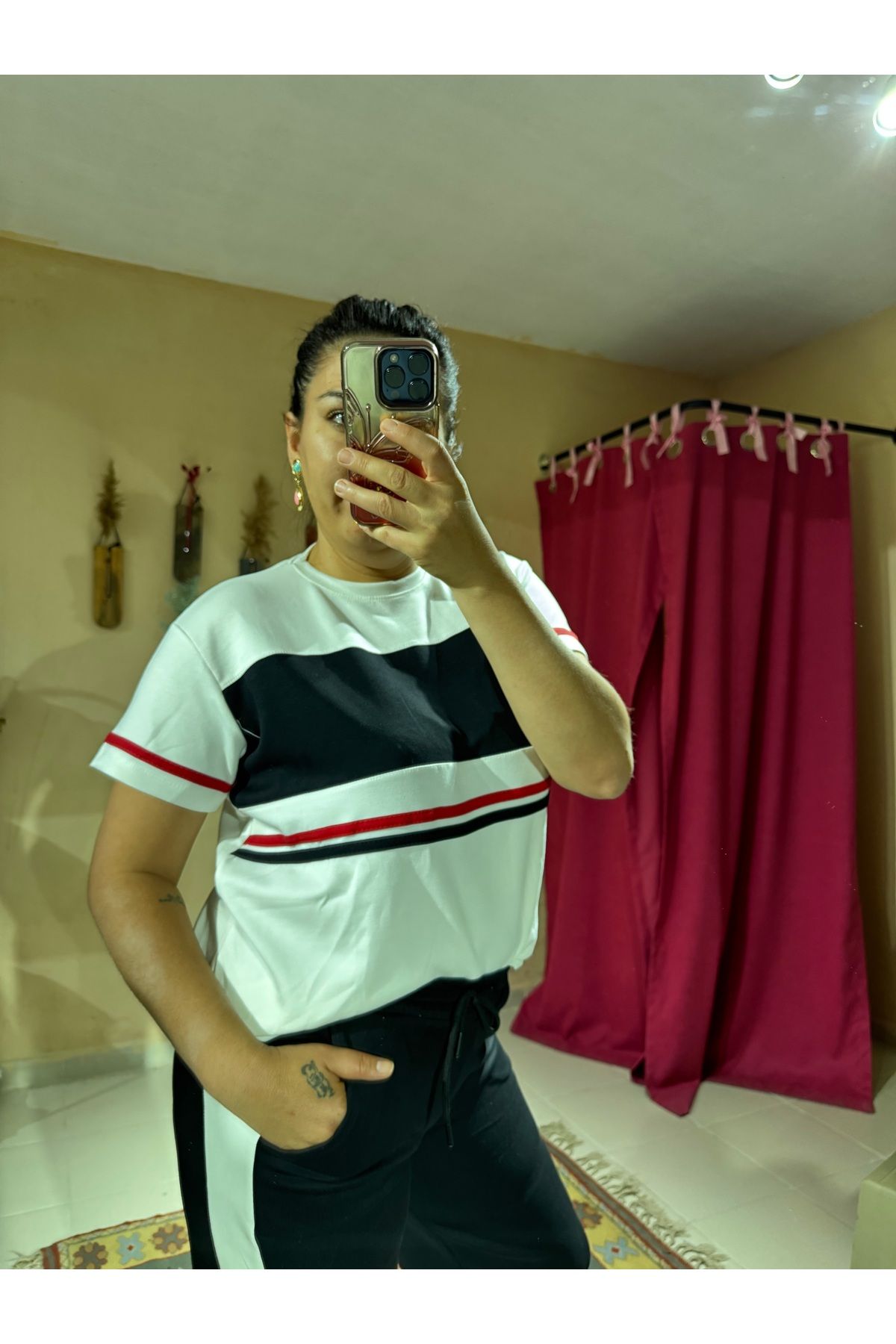 özgürmoda Şeritli Modal Kumaş Takım nsbutik24