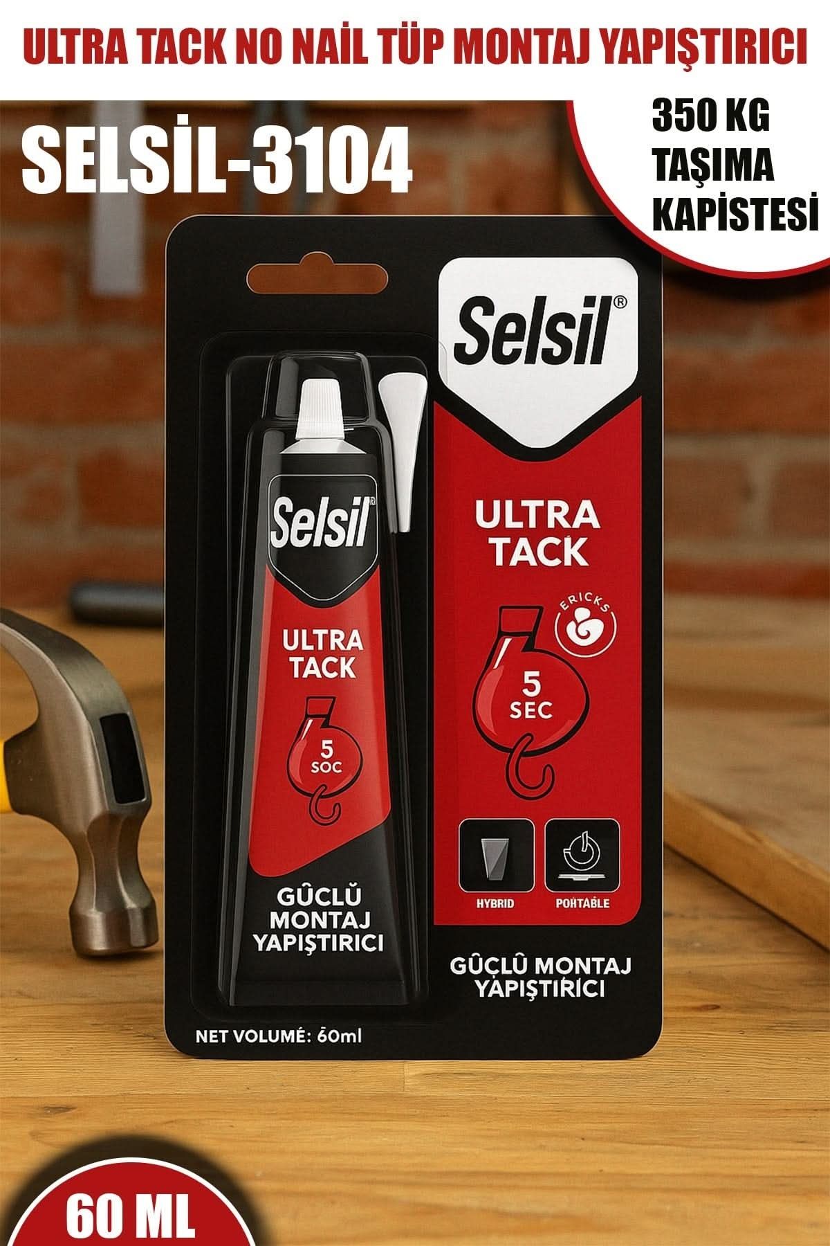 Selsil 🧲SELSİL-3104 ULTRA TACK NO NAİL TÜP MONTAJ YAPIŞTIRICI