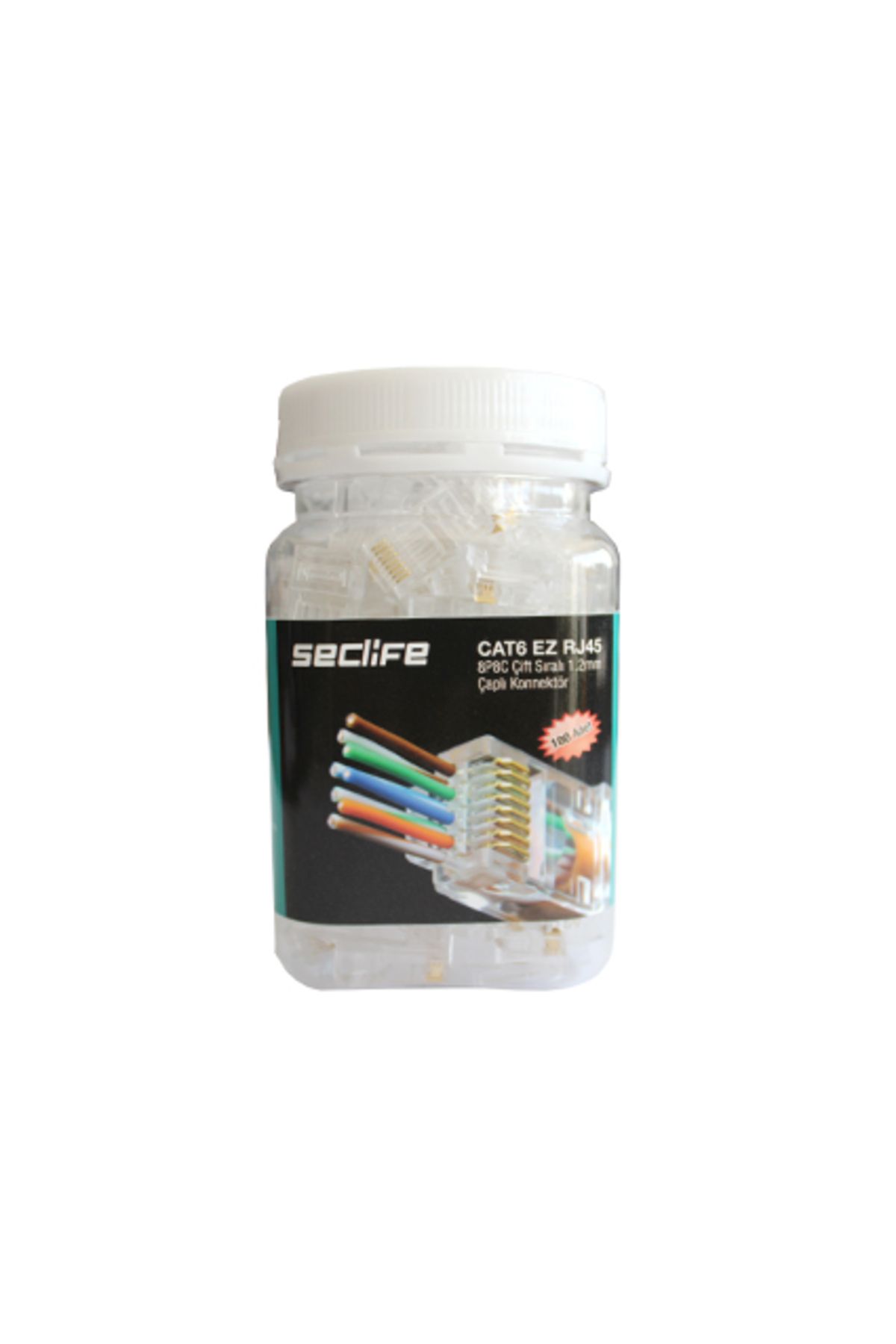 SECLIFE SNW-7025P Cat6 8P8C Çift Sıralı (100 Ad.) RJ45 Konnektör