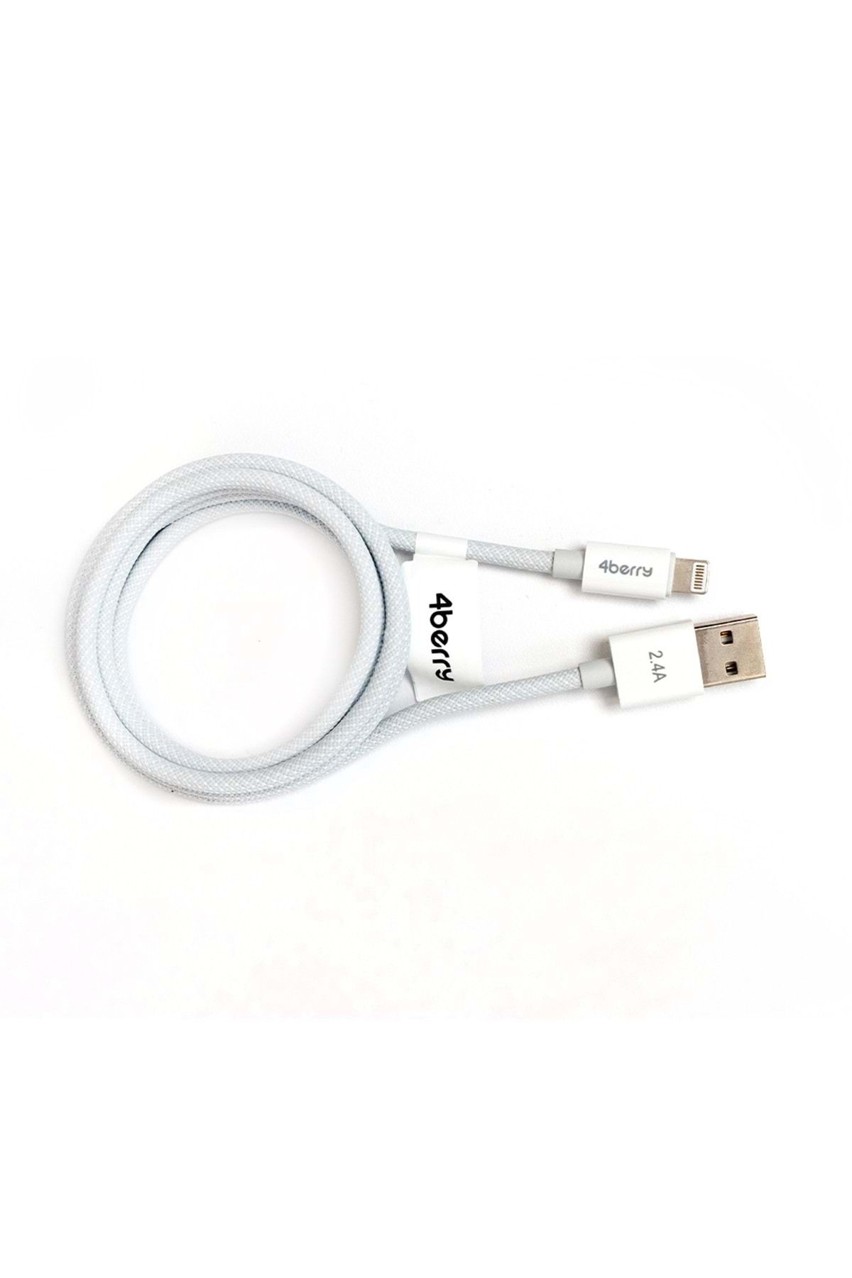 4Berry ECO AL FAST CHARGE ÖRGÜLÜ 2.4 A (A TO L 1.2M ) BEYAZ